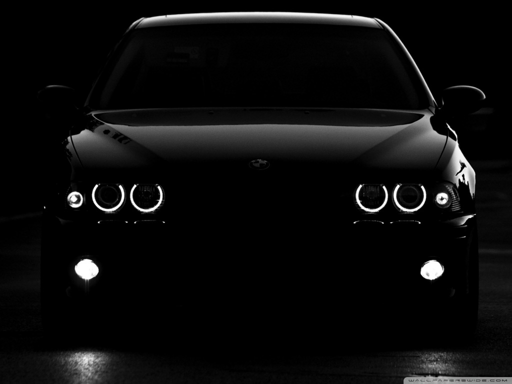 BMW nera con angel eyes, 1024x768 HD, PC Desktop