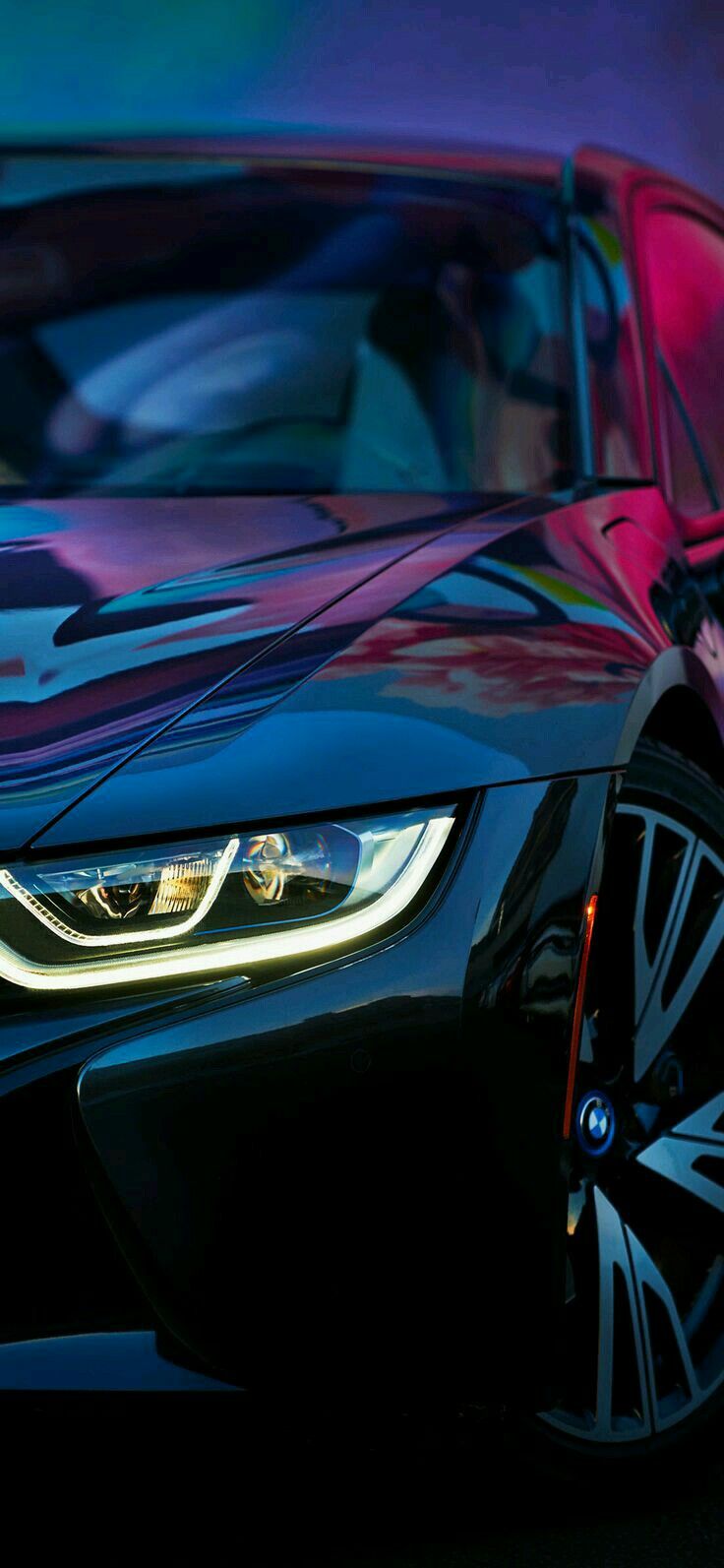 BMW i8 nera notturna, 736x1593 Full HD Verticale, iPhone