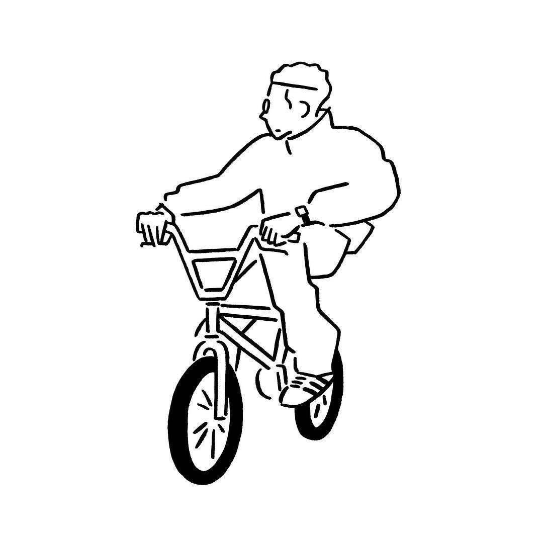 Cartoon uomo su BMX con arma, 1000x1000 HD, Desktop