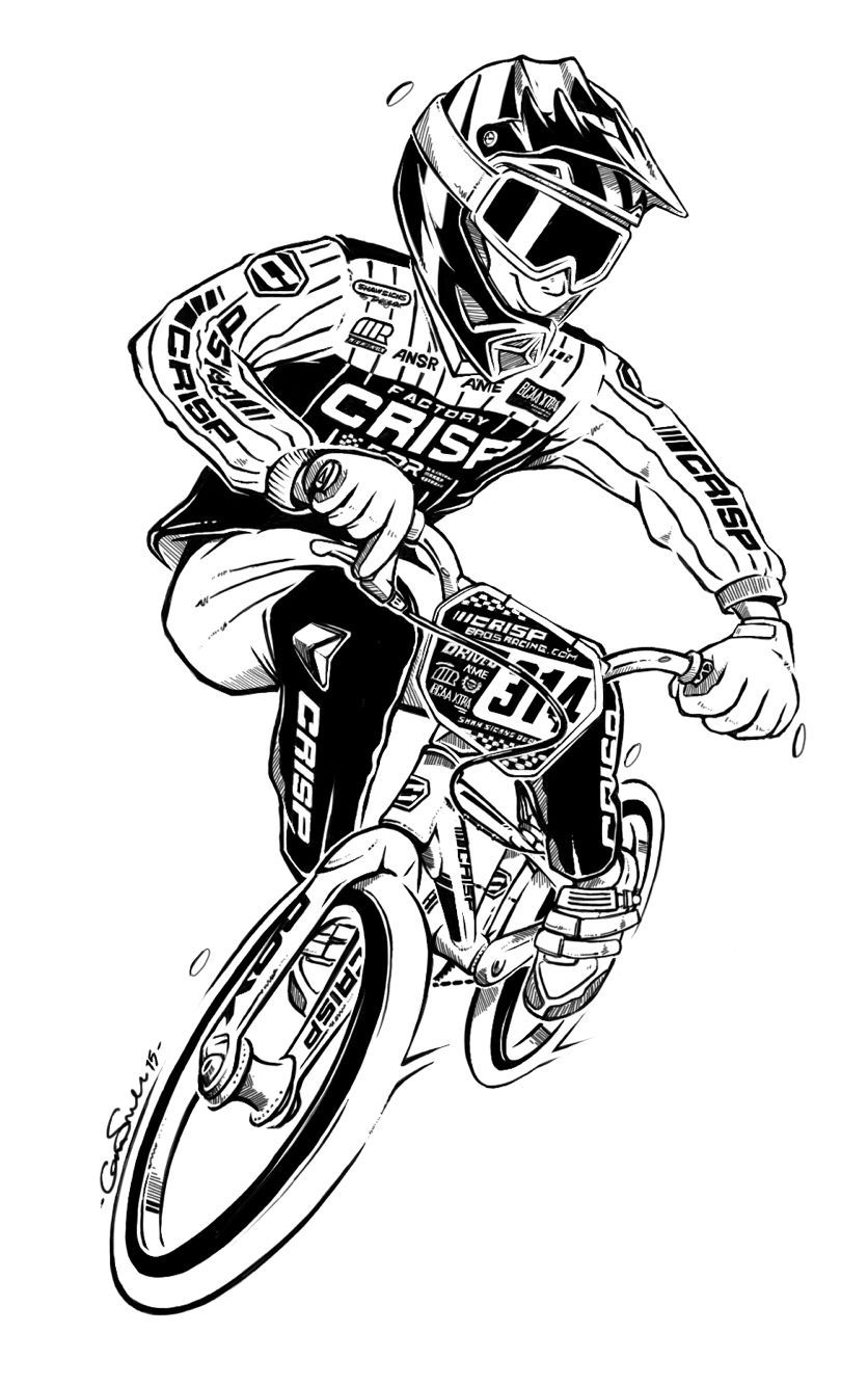 Ciclista BMX cartoon bianco nero, 836x1334 Full HD Verticale, Google Pixel