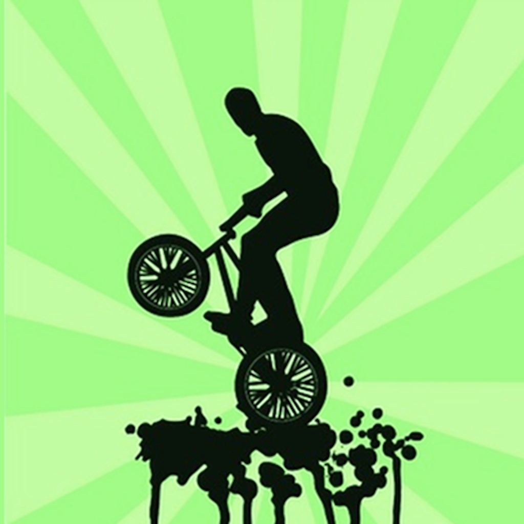 Silhouette ciclista BMX verde, 1024x1024 HD, PC