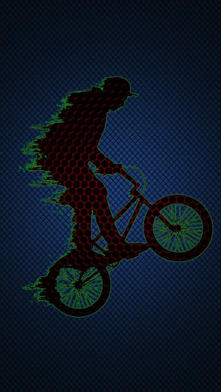 Silhouette ciclista BMX effetto glitch, 722x1280 Full HD Verticale, Realme