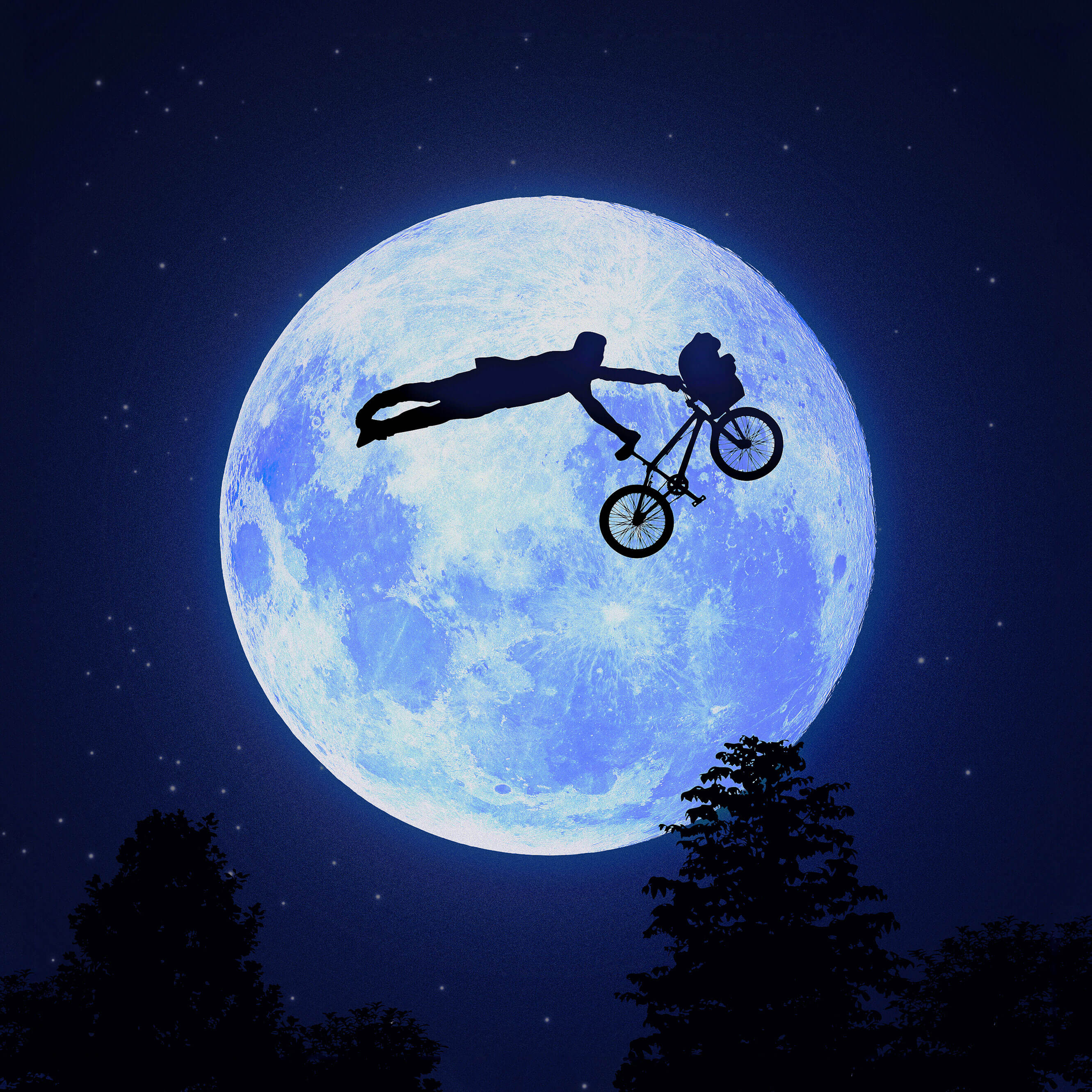 Ciclista BMX salto sulla luna, 2662x2662 2K, Laptop