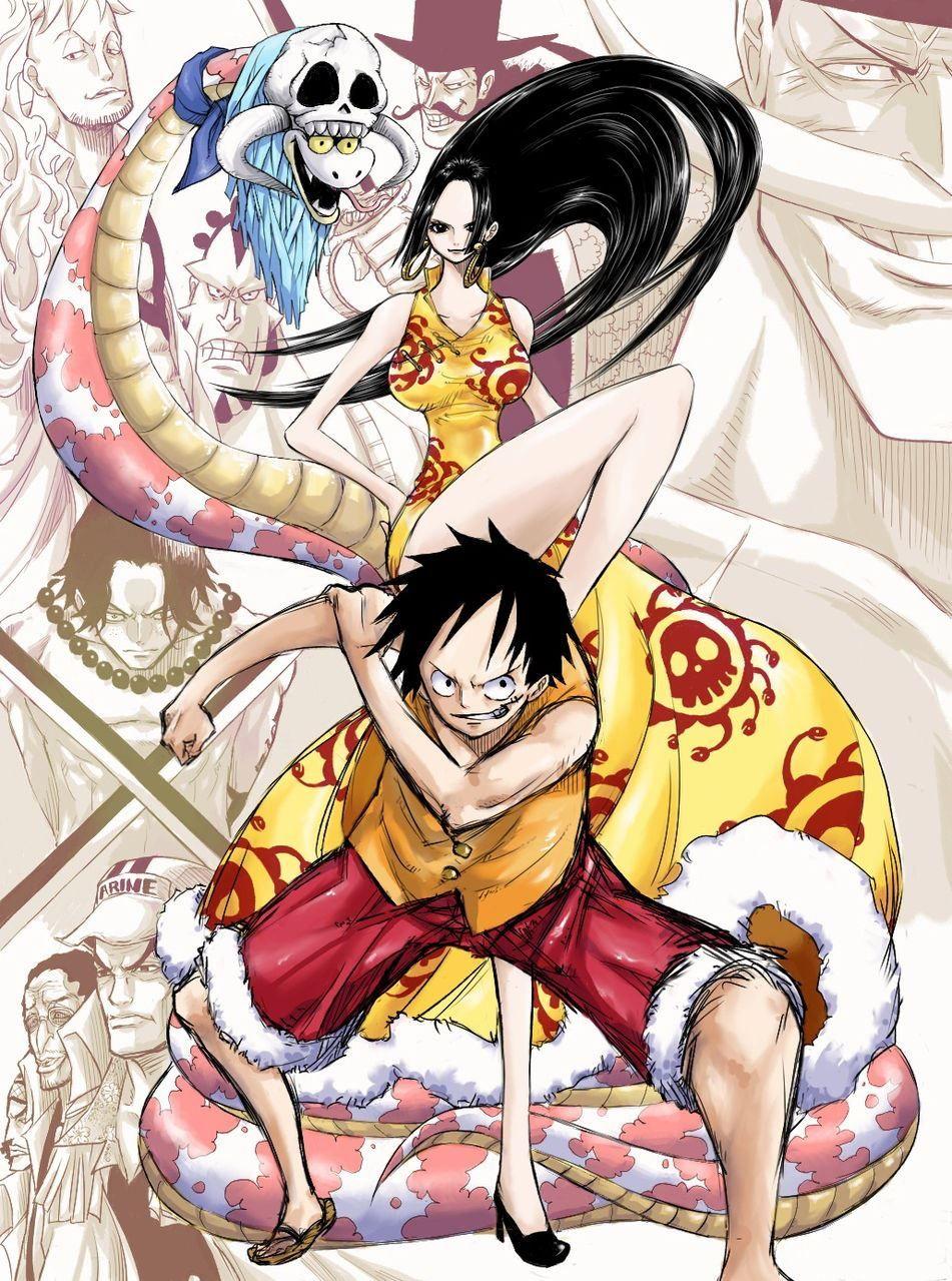 Boa Hancock e Luffy, One Piece, Eiichiro Oda, 951x1279 Full HD Verticale, Smartphone