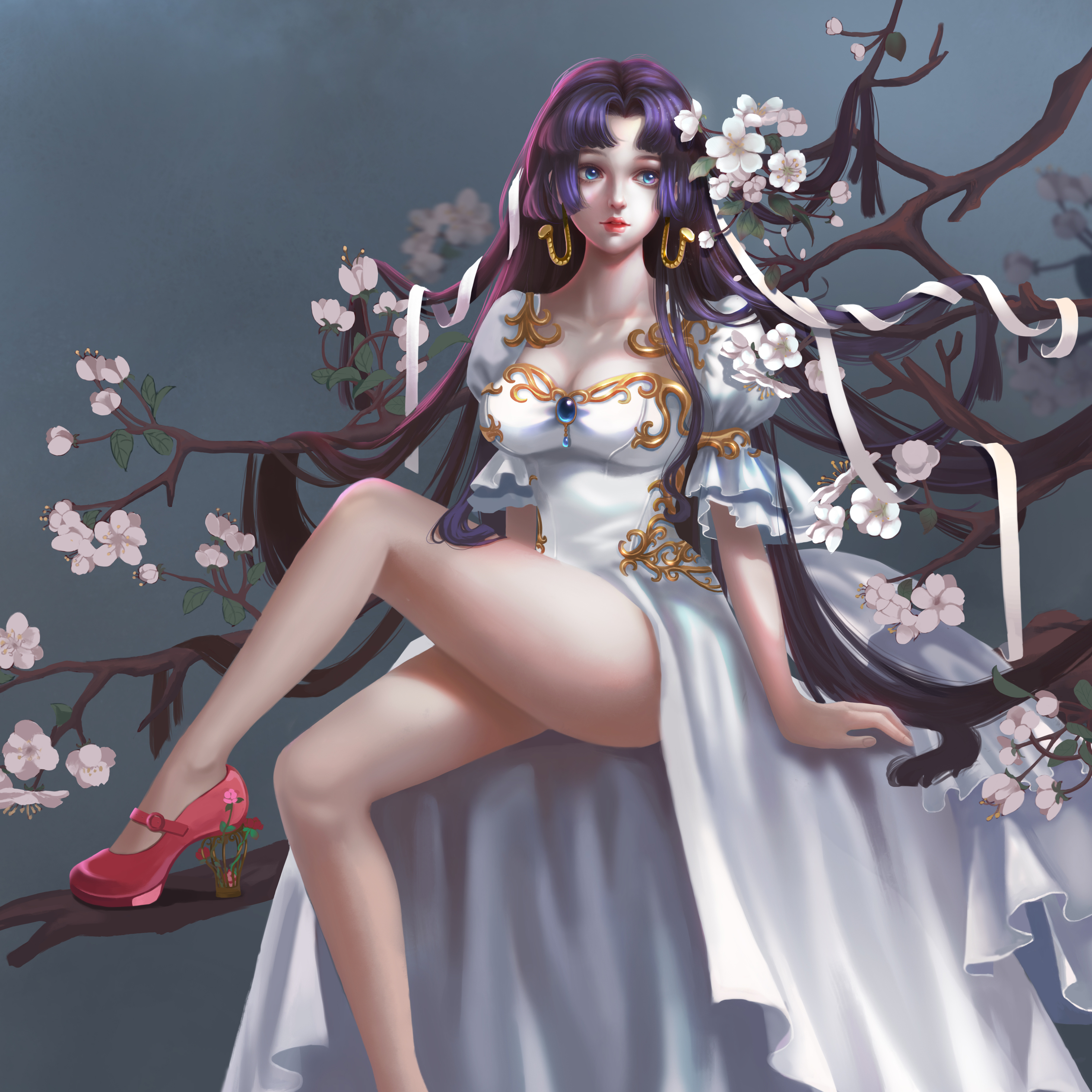 Boa Hancock, One Piece, ciliegio in fiore, anime pirati, 2932x2932 WQXGA, PC