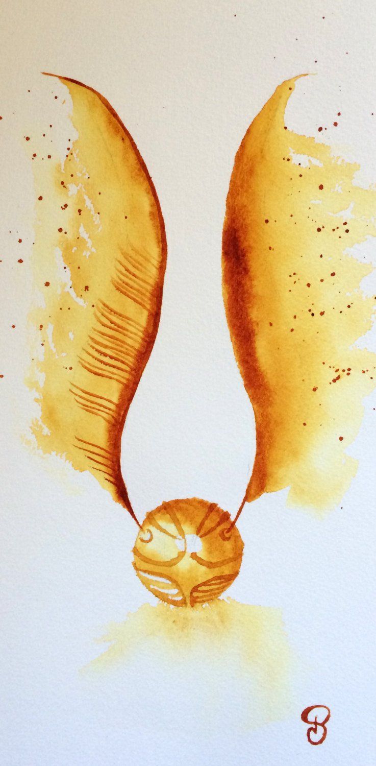 Boccino d'oro Harry Potter acquerello, mondo magico, 737x1500 Verticale, Telefono