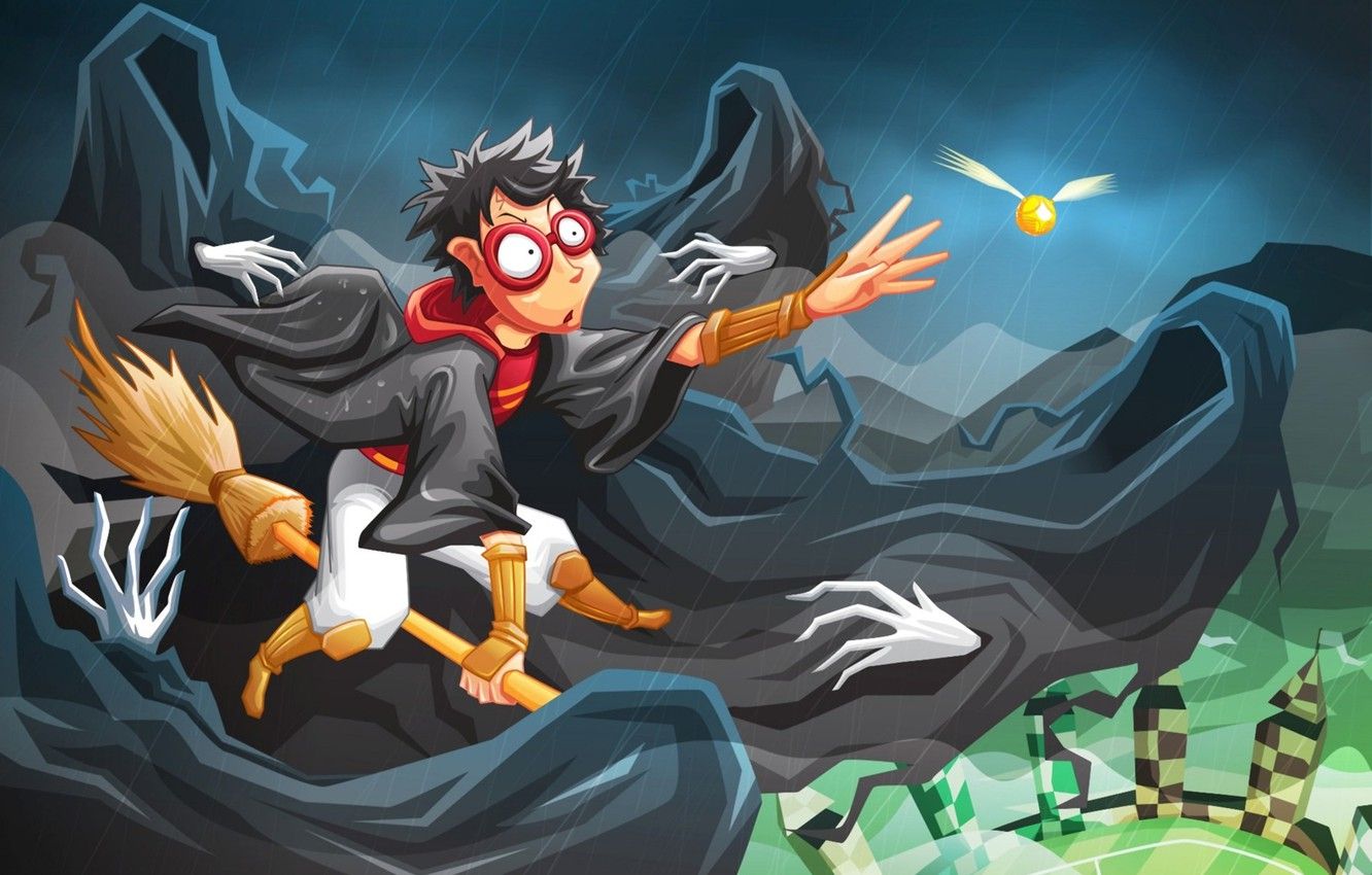 Harry Potter su scopa Quidditch, 1332x850 720p, Laptop
