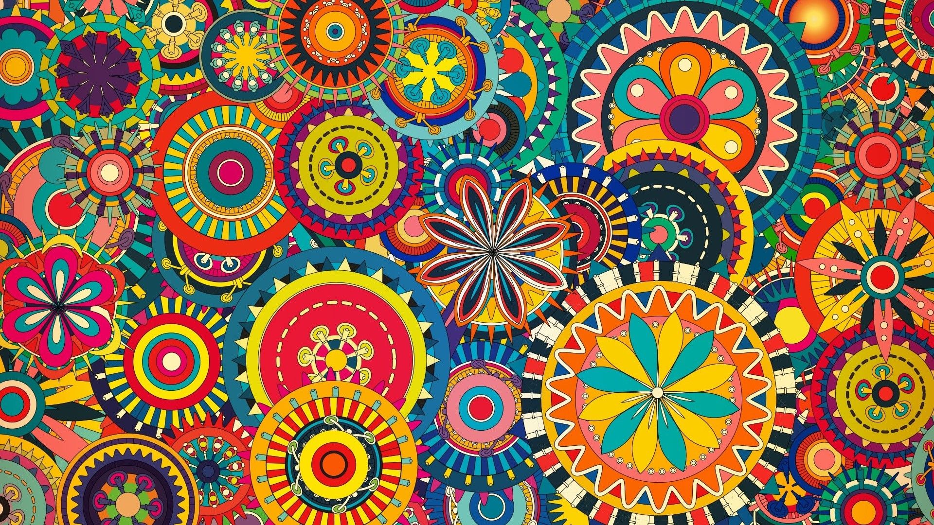 Mandala floreali colorati boho, 1920x1080 Full HD, Monitor Gaming