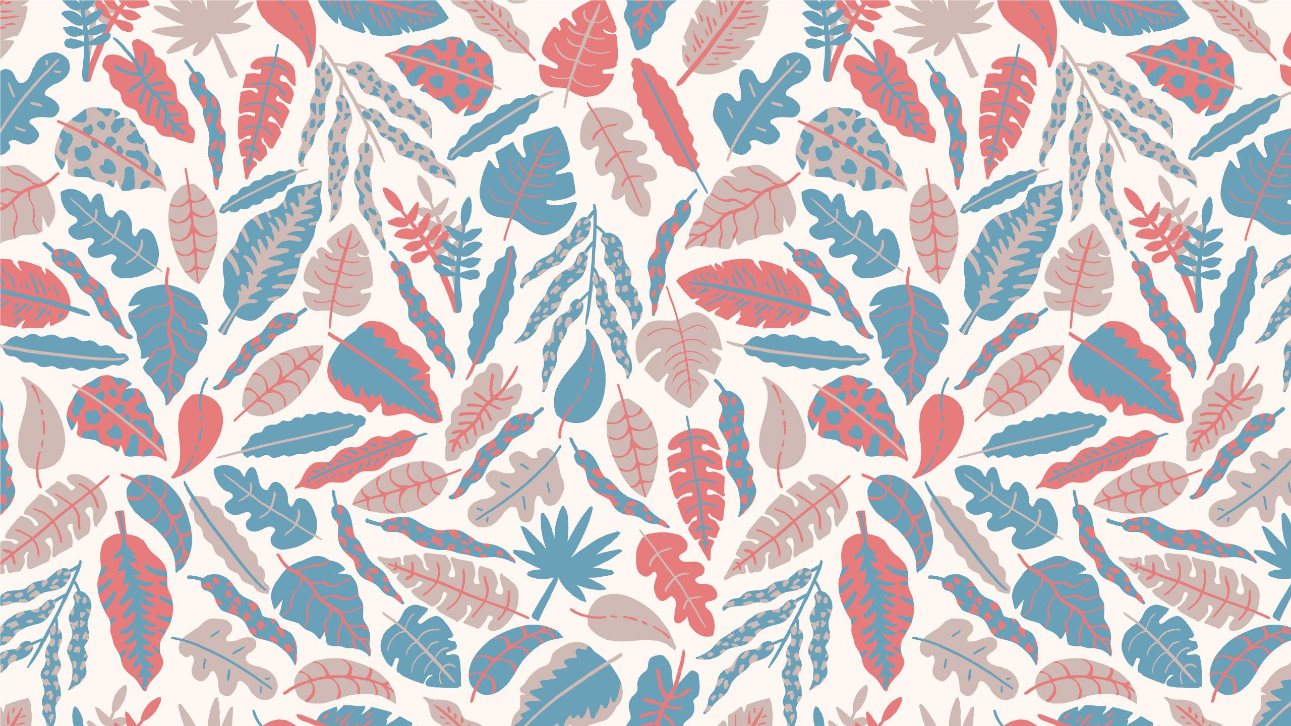 Pattern foglie boho pastello, 2560x1440 2K, MacBook Pro