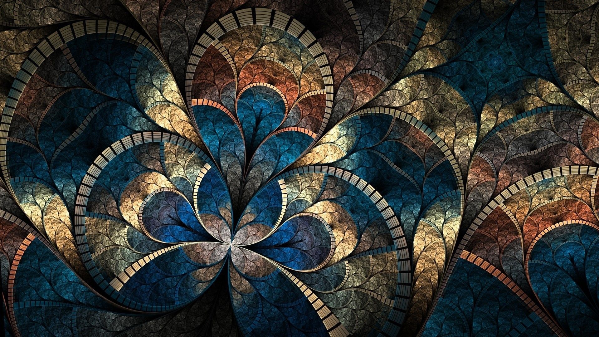 Frattale ornamentale blu e oro, 1920x1080 Full HD, Lenovo Legion