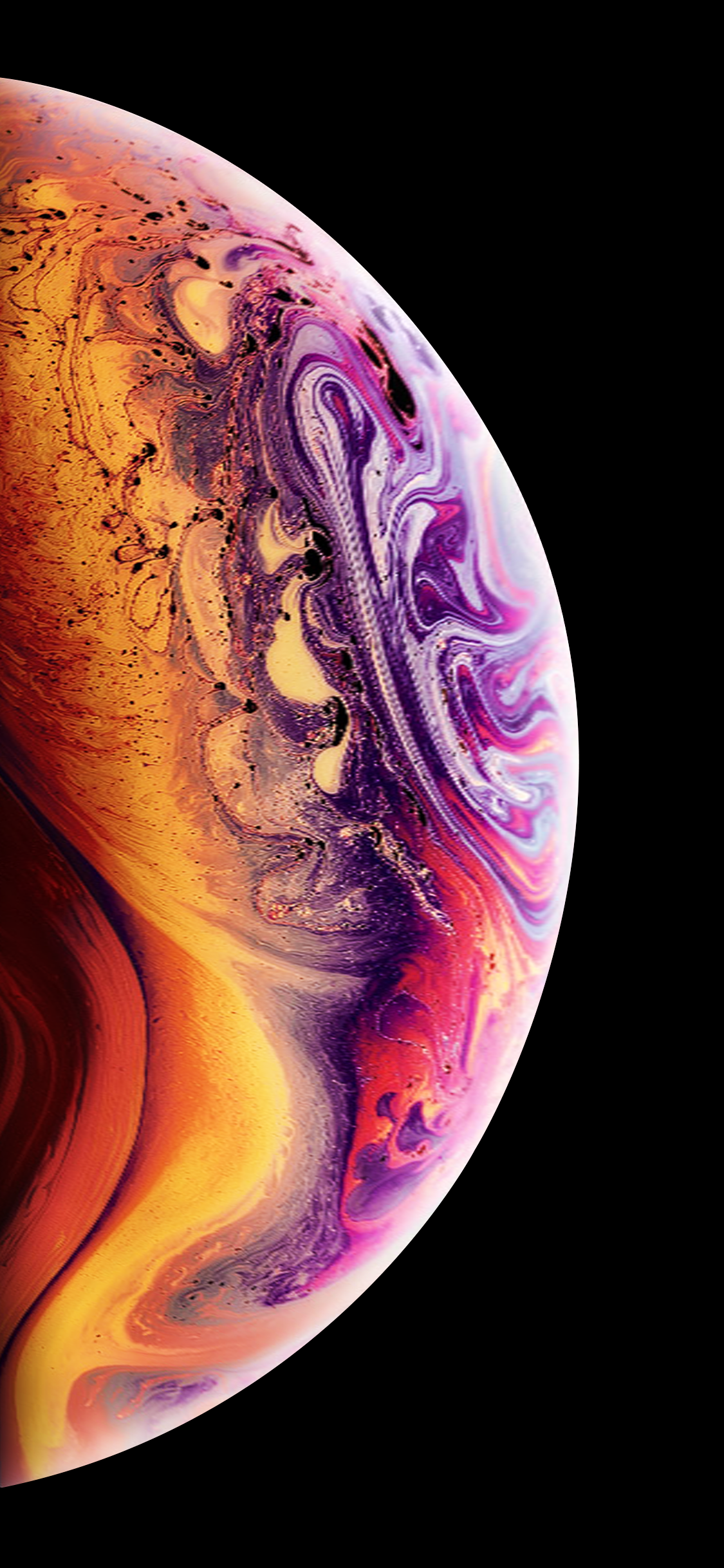 Bolla iridescente arancione viola, 1125x2436 Verticale, Telefono
