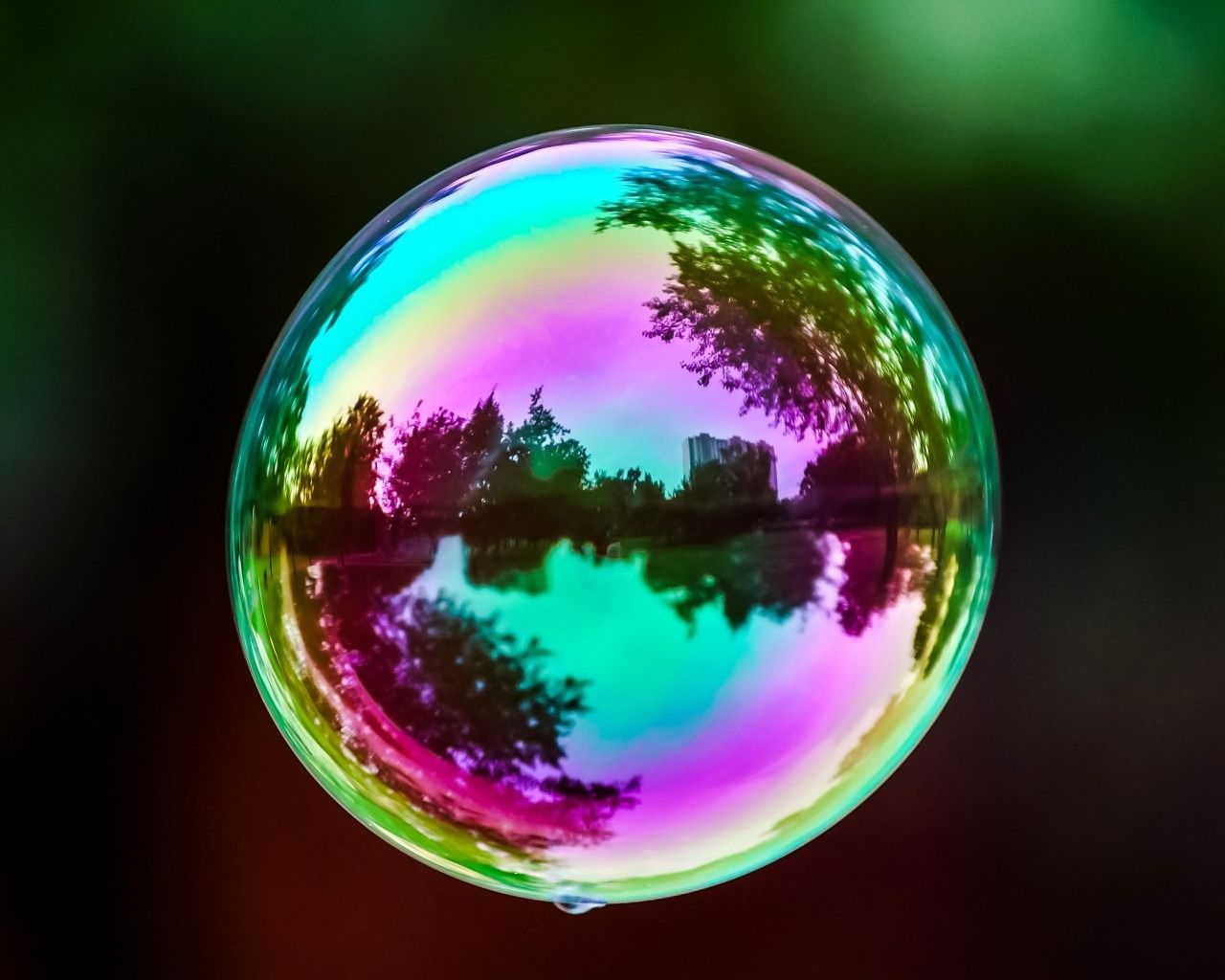 Bolla di sapone iridescente riflessi, 1280x1024 HD, Desktop