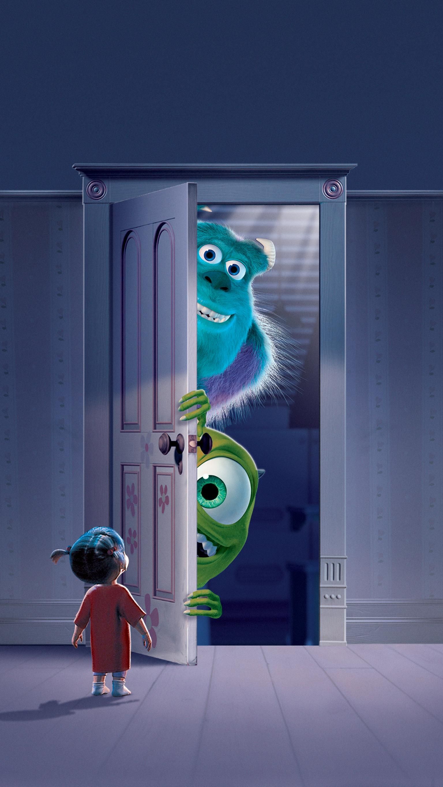 Sulley, Mike e Boo, Monsters Inc, Disney Pixar, 1536x2732 Verticale, Mobile