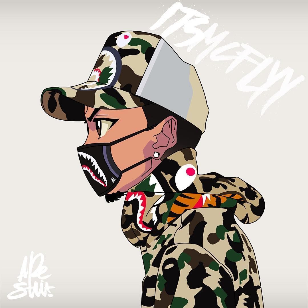 Personaggio cartone camouflage BAPE, A Bathing Ape, 1080x1080 HD, Desktop