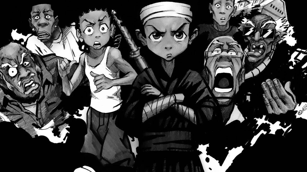 Personaggi Boondocks bianco e nero, 1280x720 HD, PC Desktop