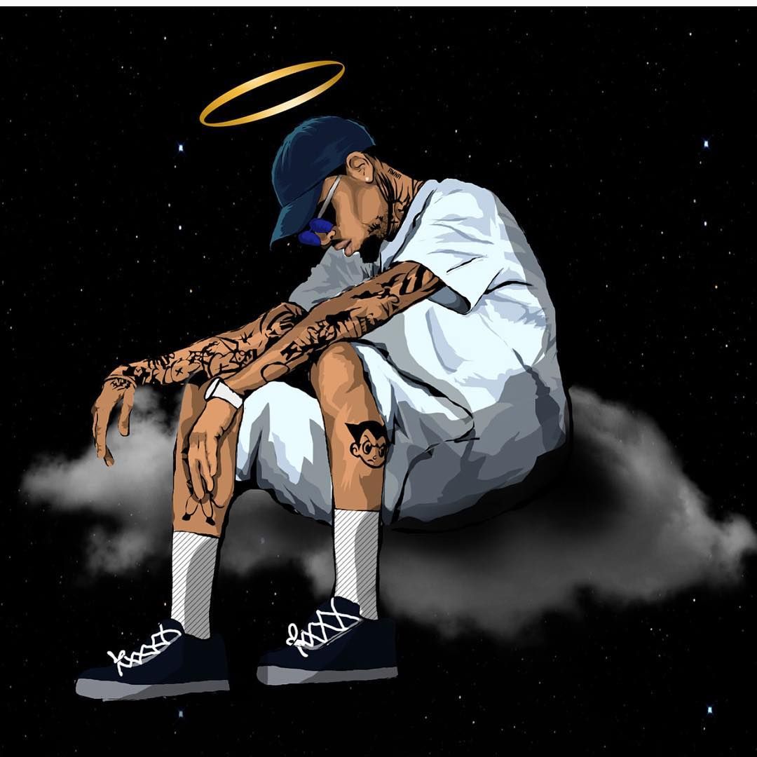 Personaggio con aureola su nuvola, 1080x1080 HD, Desktop