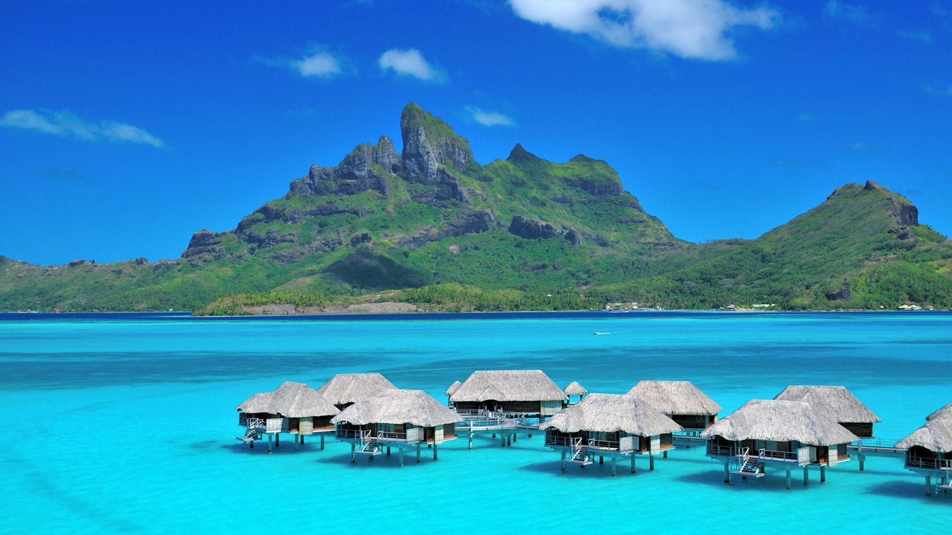 Bungalow su palafitte Bora Bora, 1920x1080 Full HD 1080p, Monitor Gaming