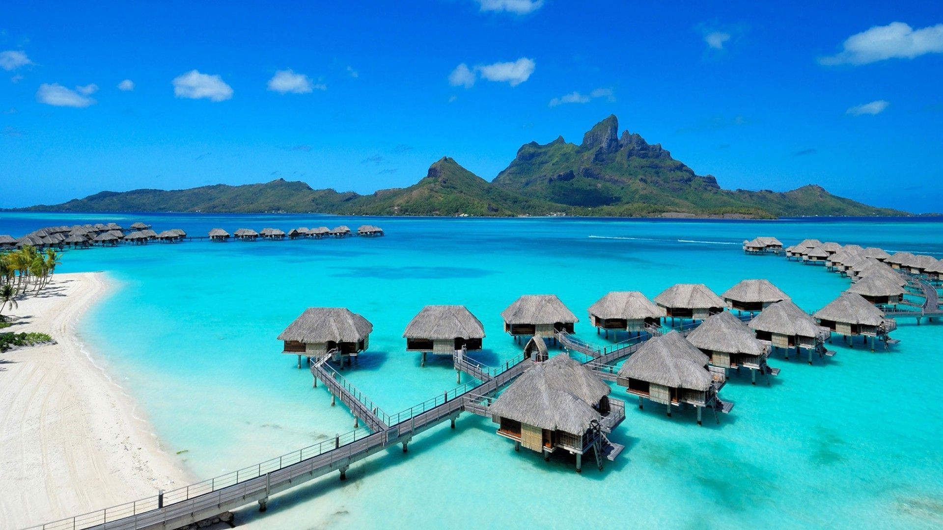 Bungalow su palafitte, Bora Bora, 1920x1080 Full HD, PC Desktop