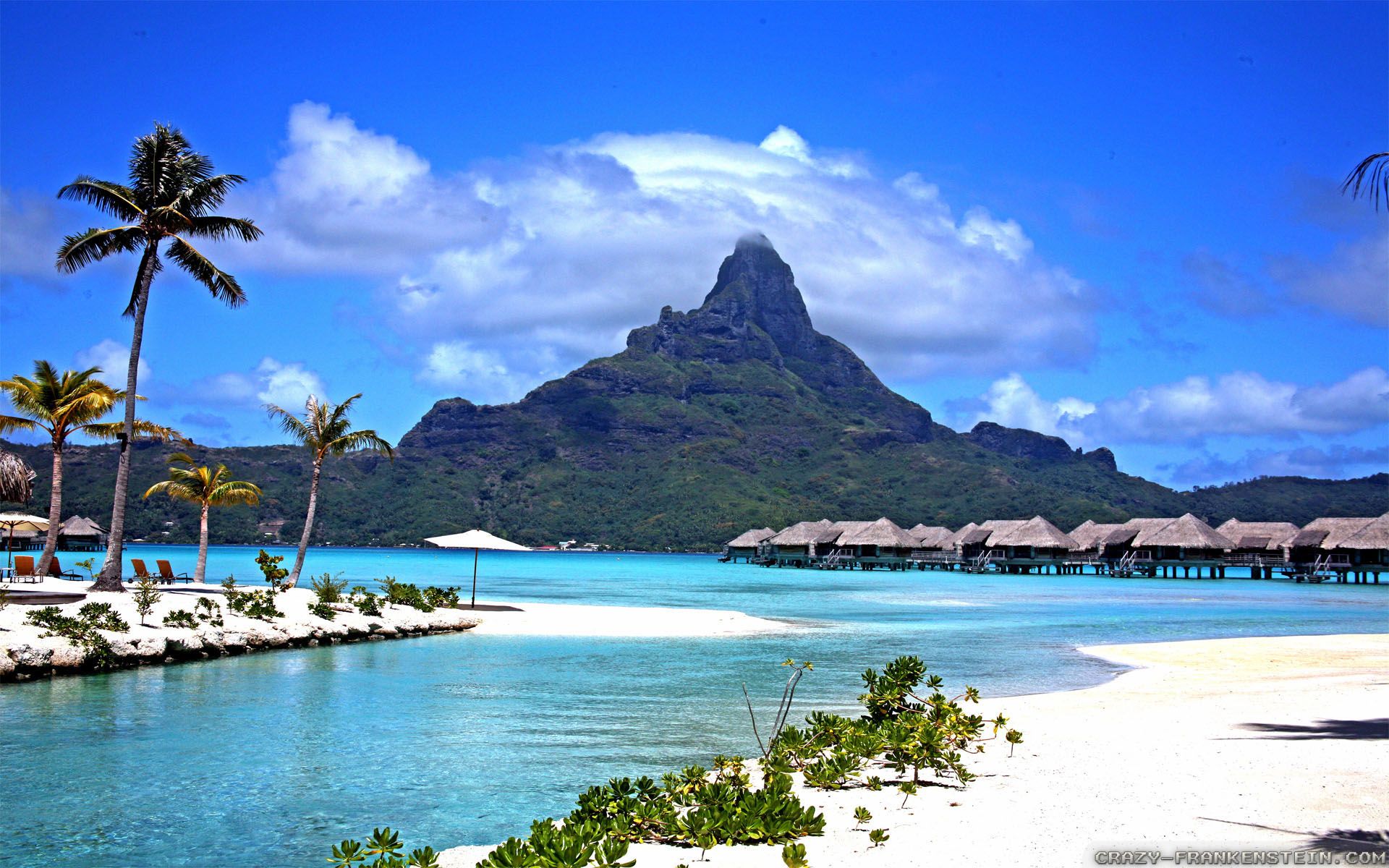 Bora Bora spiaggia montagna, 1920x1200 Full HD+ WUXGA, Monitor Gaming