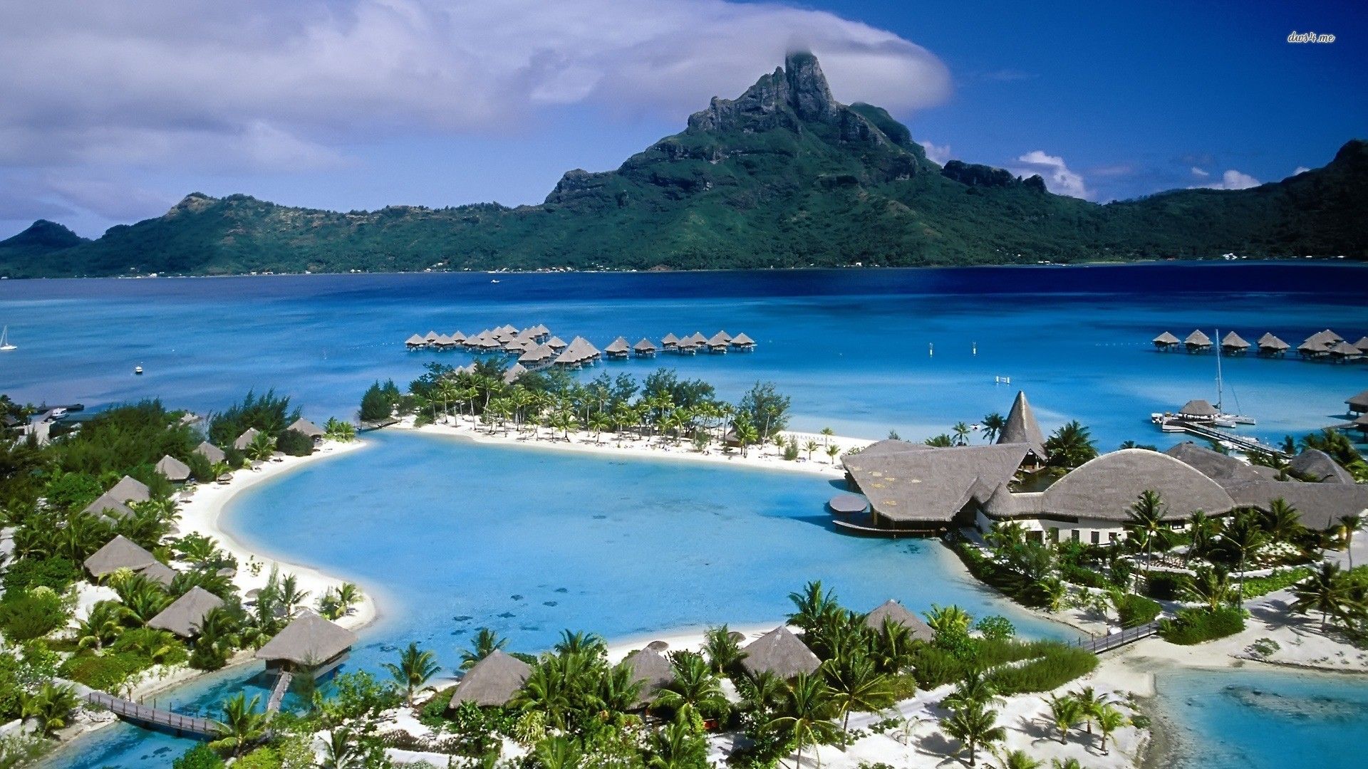 Bora Bora resort laguna tropicale, 1920x1080 Full HD 1080p, PC Desktop