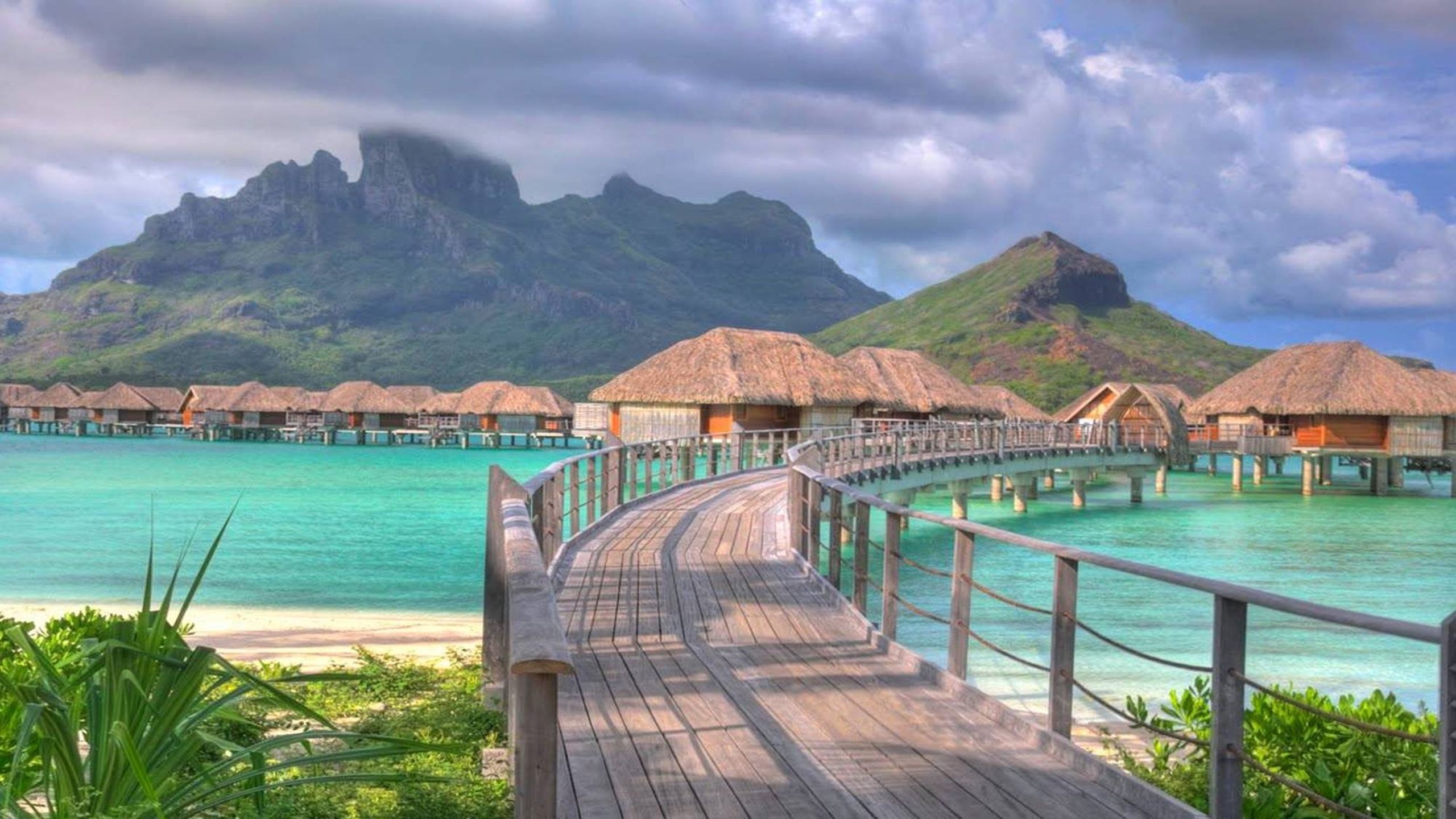 Bungalow overwater Bora Bora, 2560x1440 QHD, PC