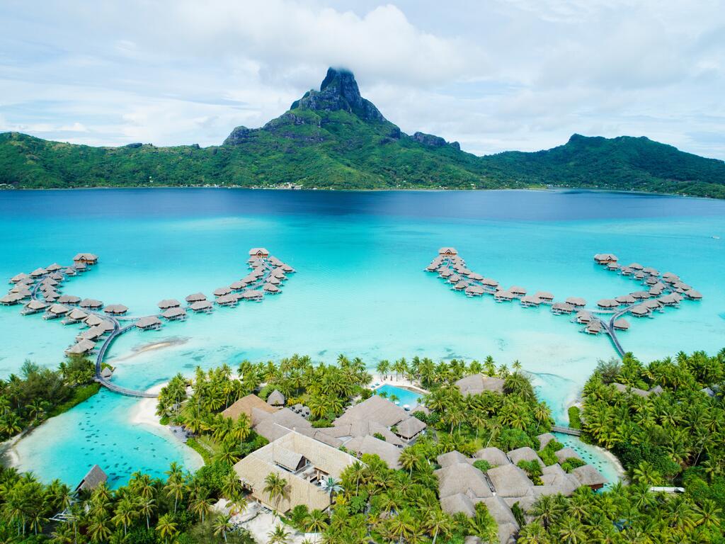 Resort Bora Bora vista aerea, 1024x768 HD, Desktop