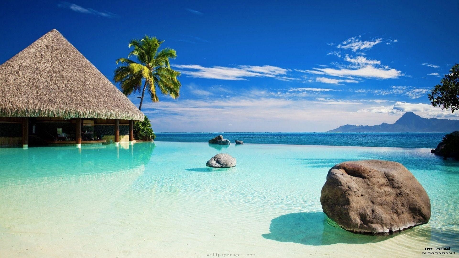 Bora Bora piscina infinity resort, 1920x1080 1080p, PC