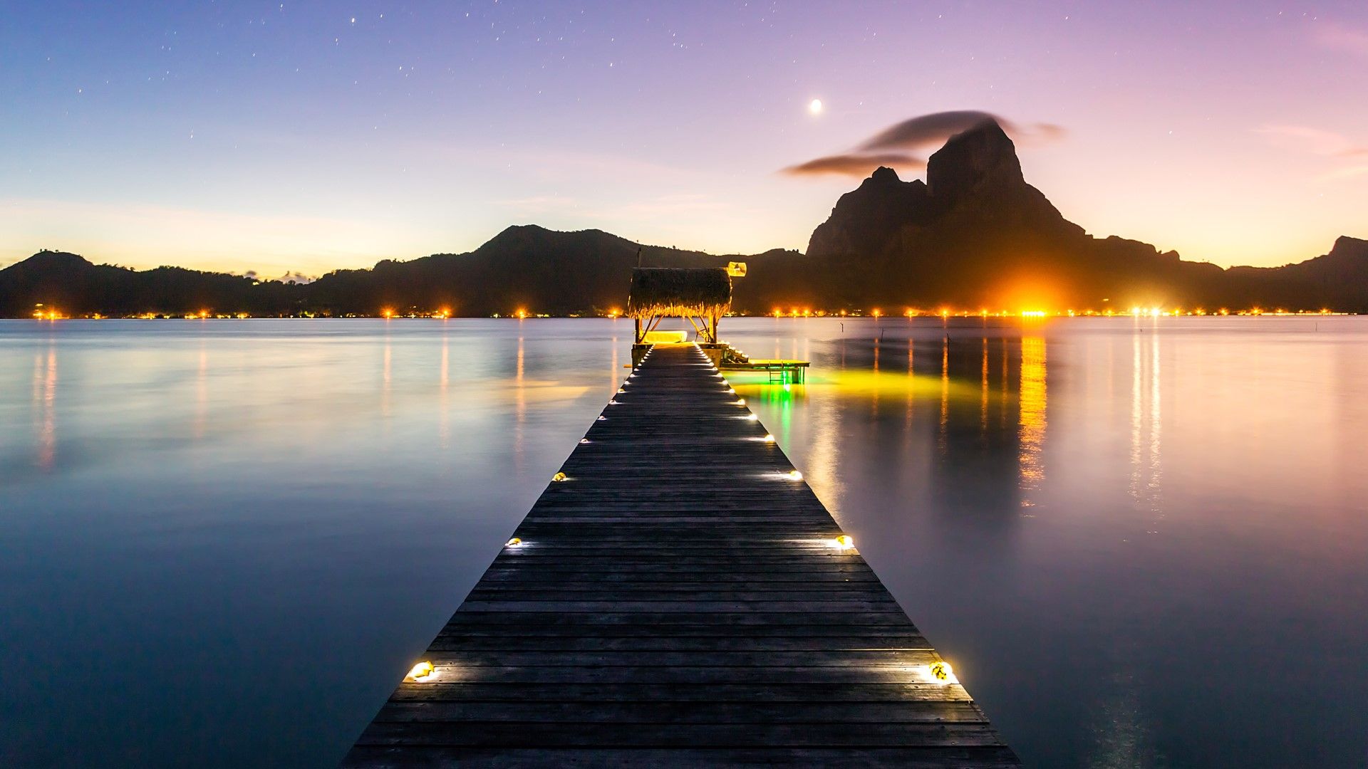 Molo laguna Bora Bora tramonto, 1920x1080 1080p, PC Desktop