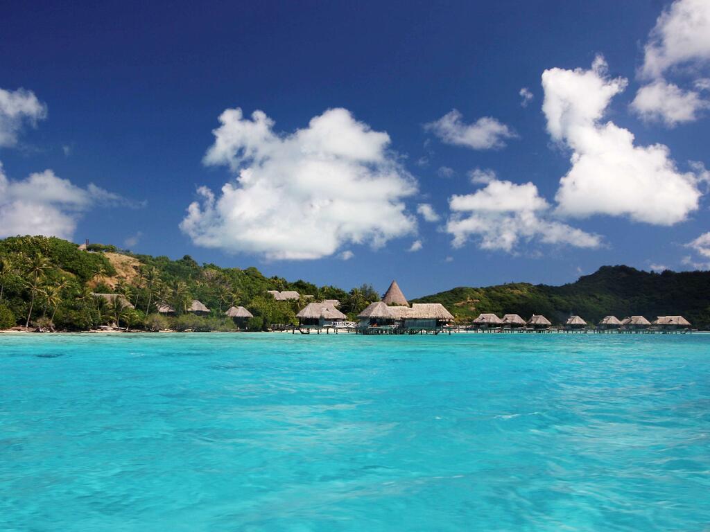 Bungalow overwater laguna Bora Bora, 1024x768 HD, Monitor Gaming