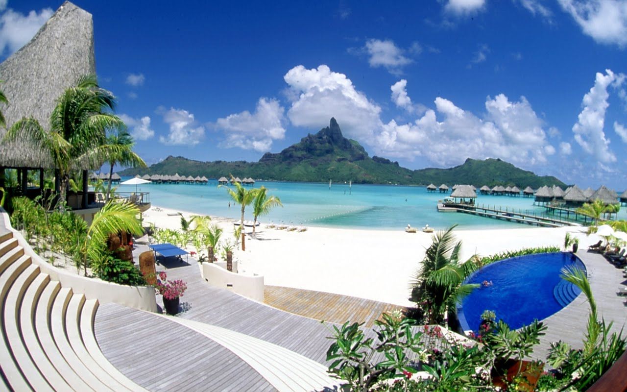 Resort tropicale a Bora Bora, 1280x800 HD, Desktop