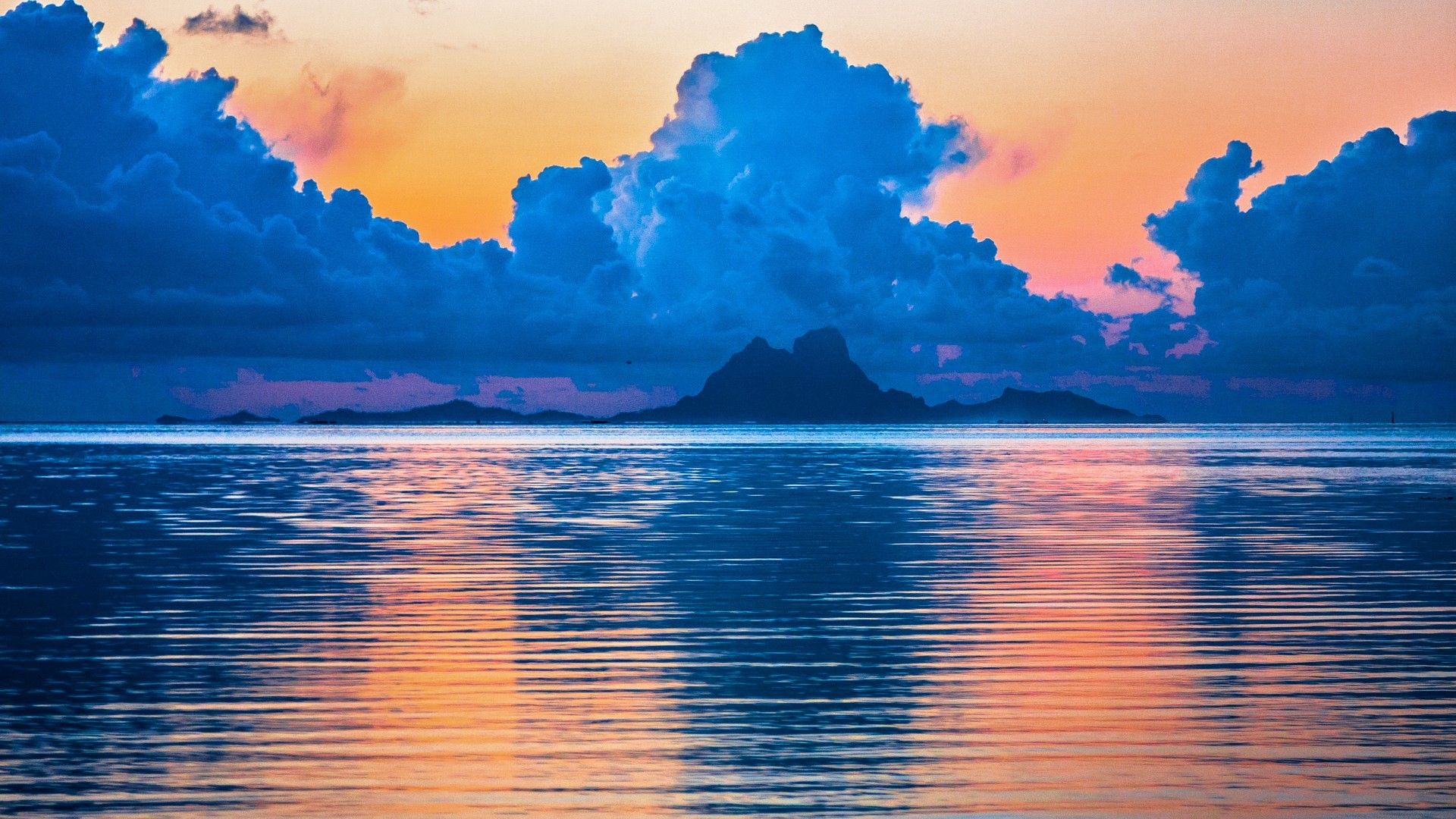 Tramonto oceano isola tropicale, 1920x1080 Full HD, PC