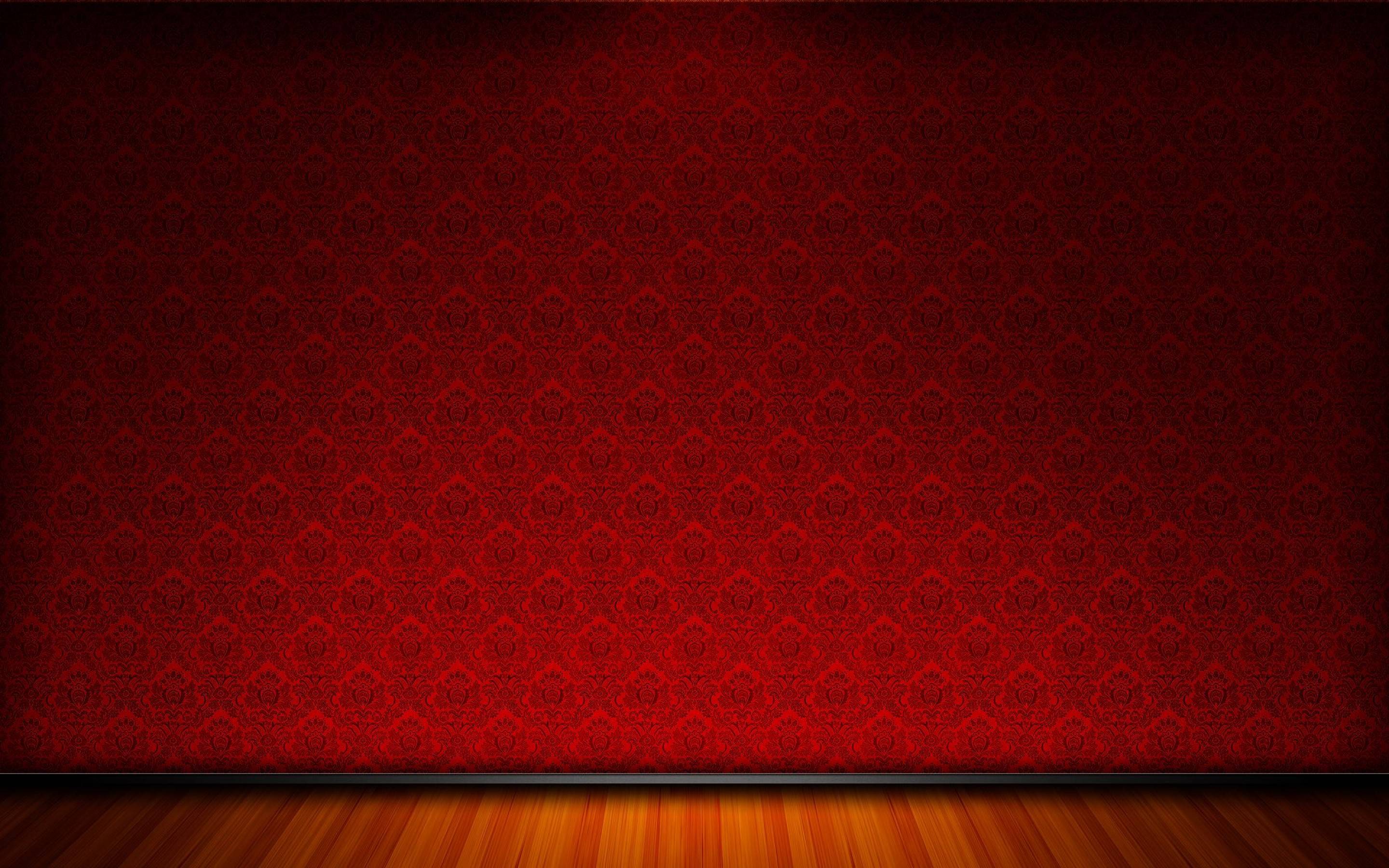 Parete rossa damascata pavimento legno, 2880x1800 2K+, MacBook Pro