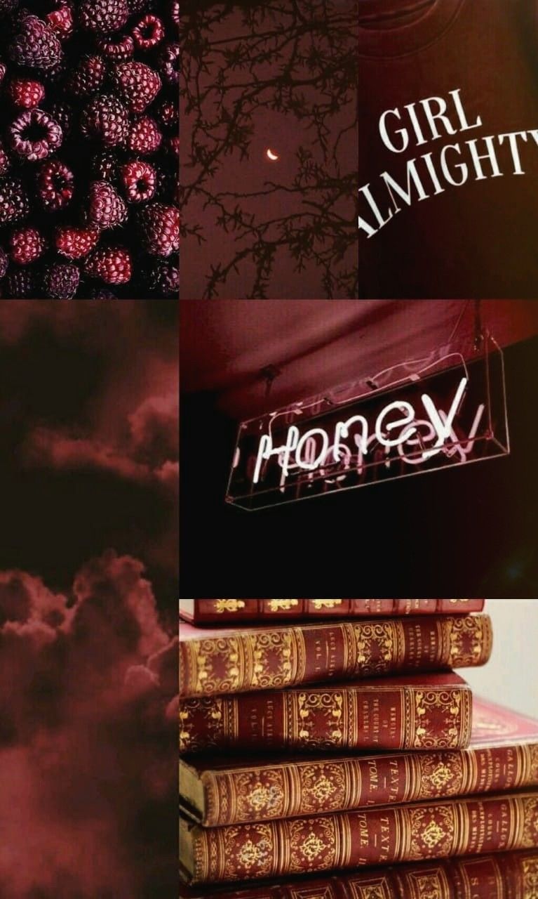 Collage estetico bordeaux libri, 767x1280 Full HD Verticale, Smartphone