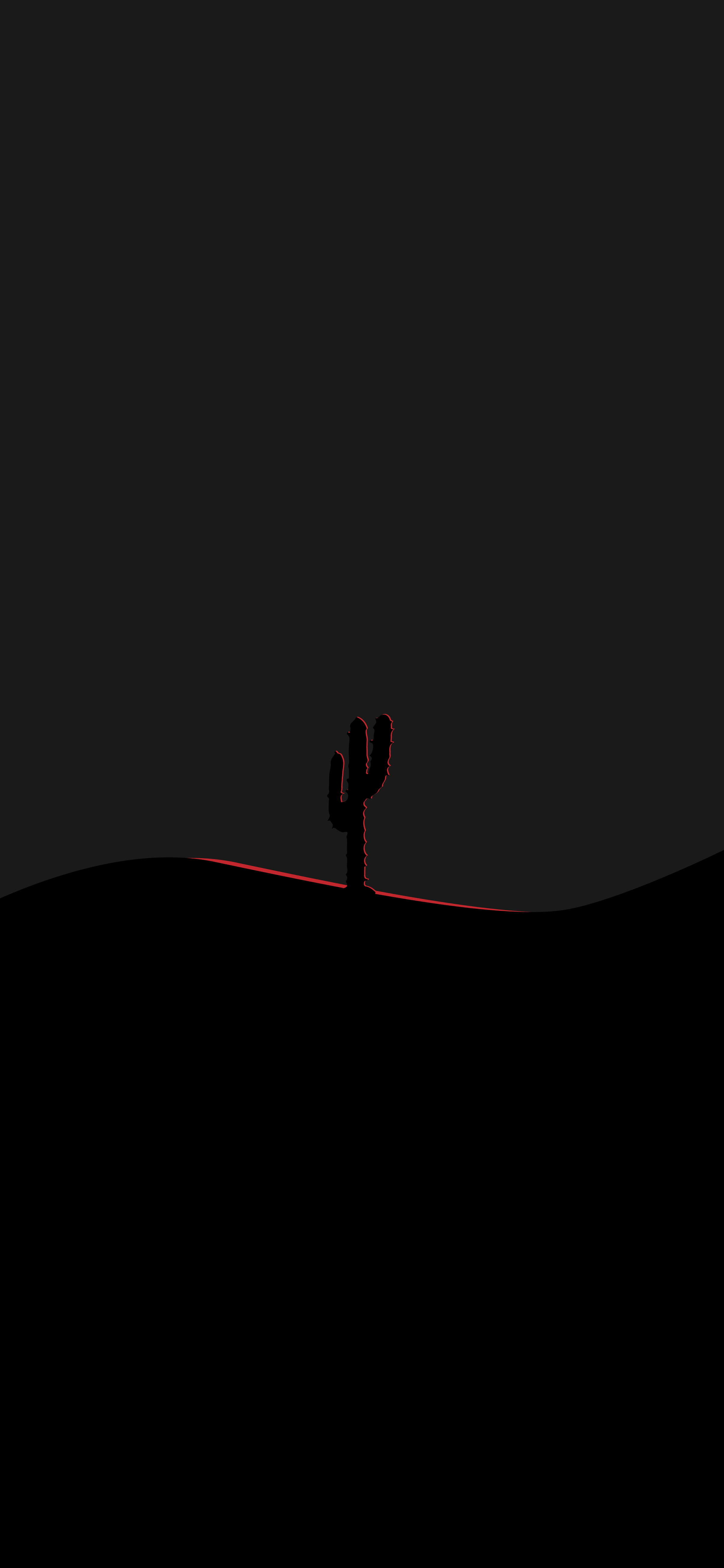 Cactus silhouette collina notte, 2410x5218 Verticale, Telefono