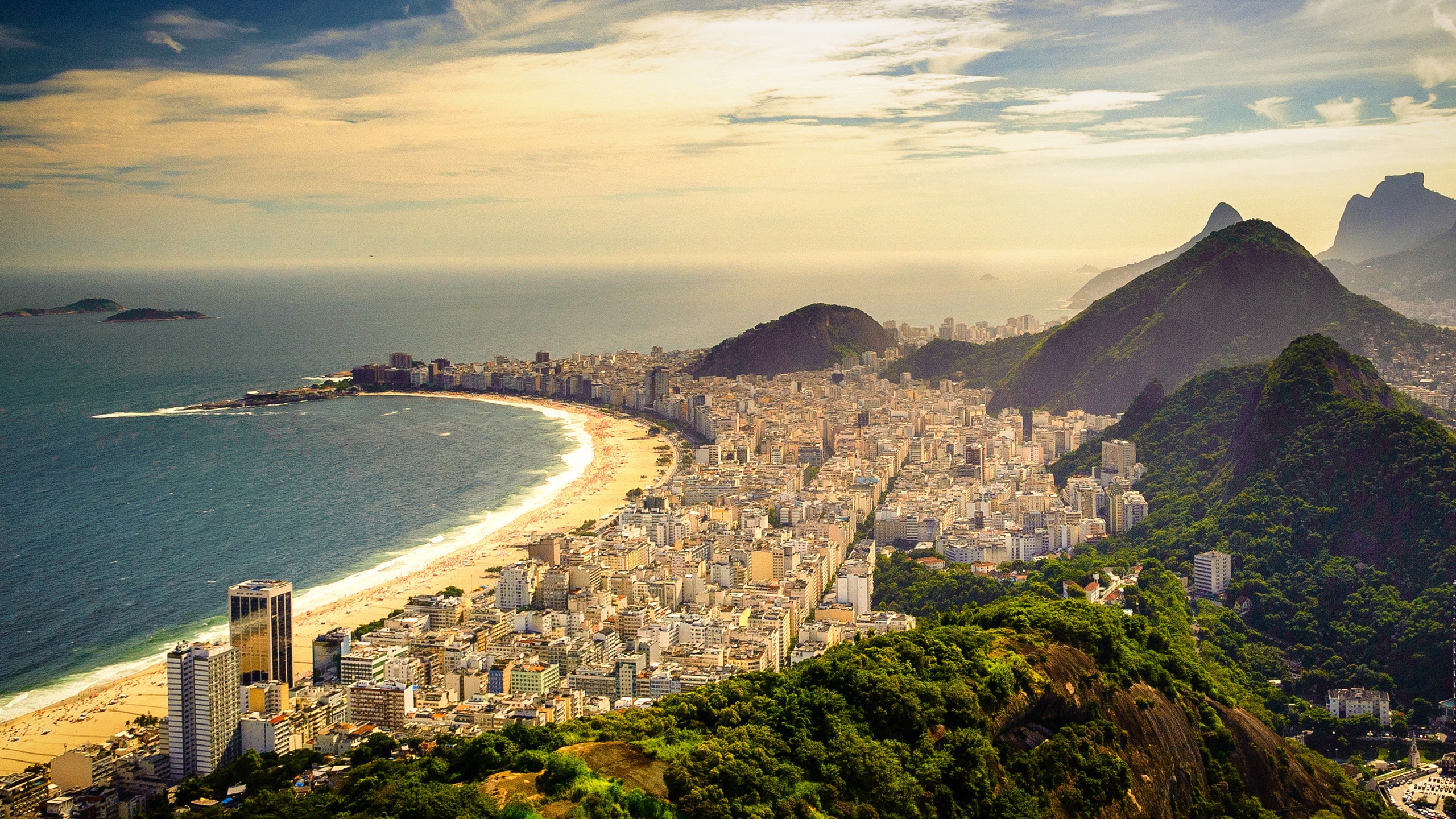 Rio de Janeiro spiaggia veduta aerea, 2560x1440 2K QHD, PC