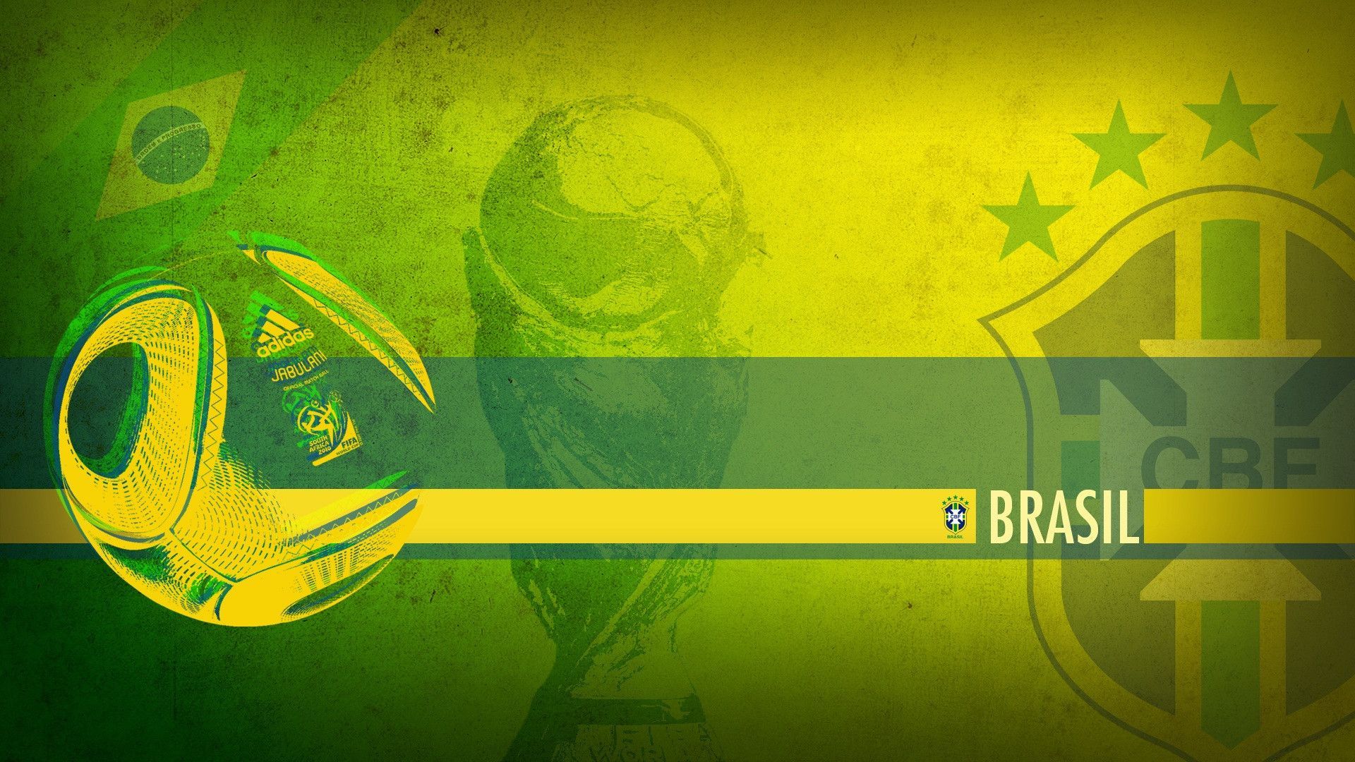 Pallone calcio Brasile giallo-verde, 1920x1080 Full HD, Desktop