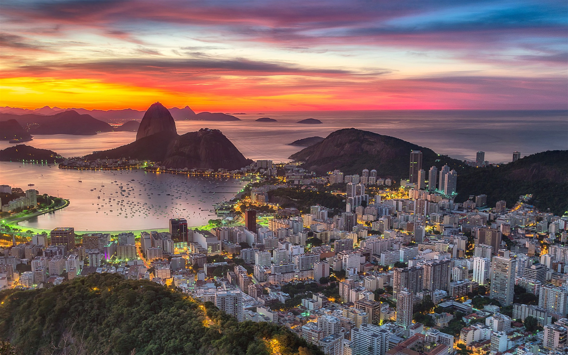 Rio de Janeiro tramonto panorama, 1920x1200 Full HD+ WUXGA, Laptop