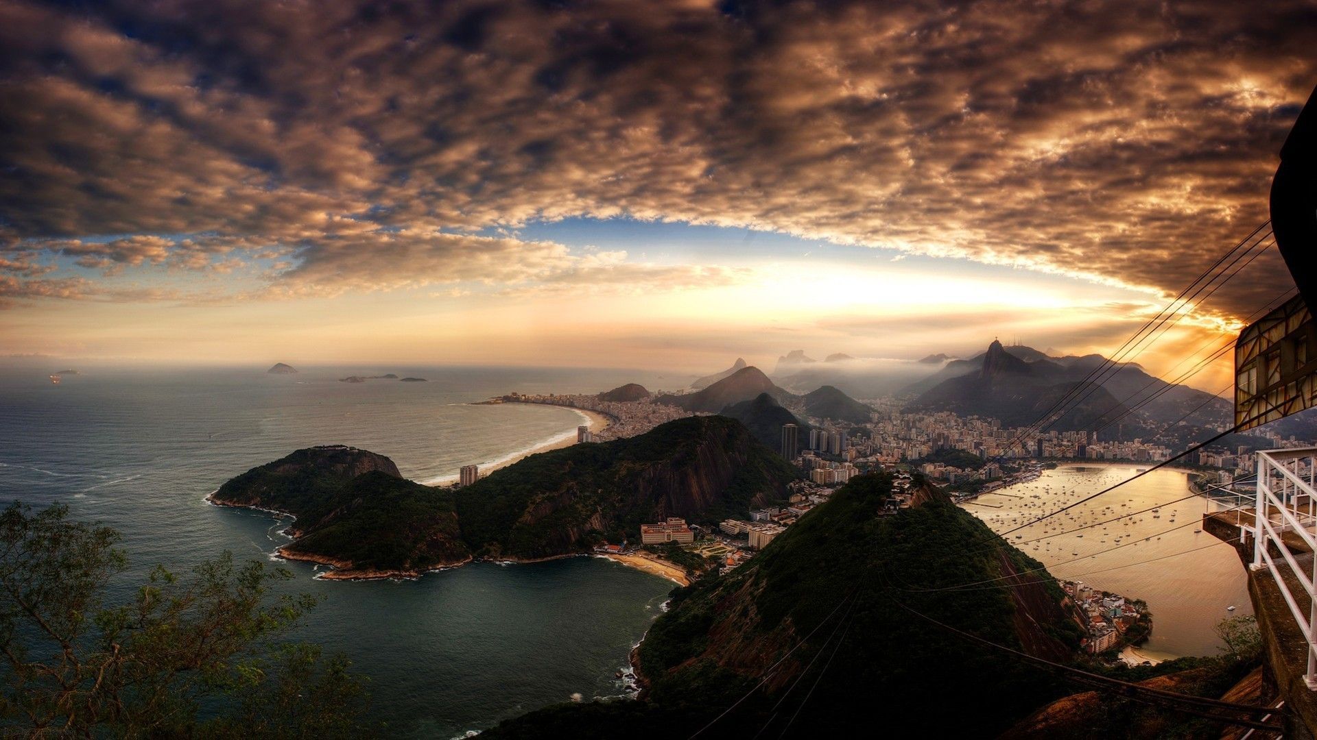 Rio de Janeiro tramonto panorama, 1920x1080 Full HD 1080p, PC Desktop