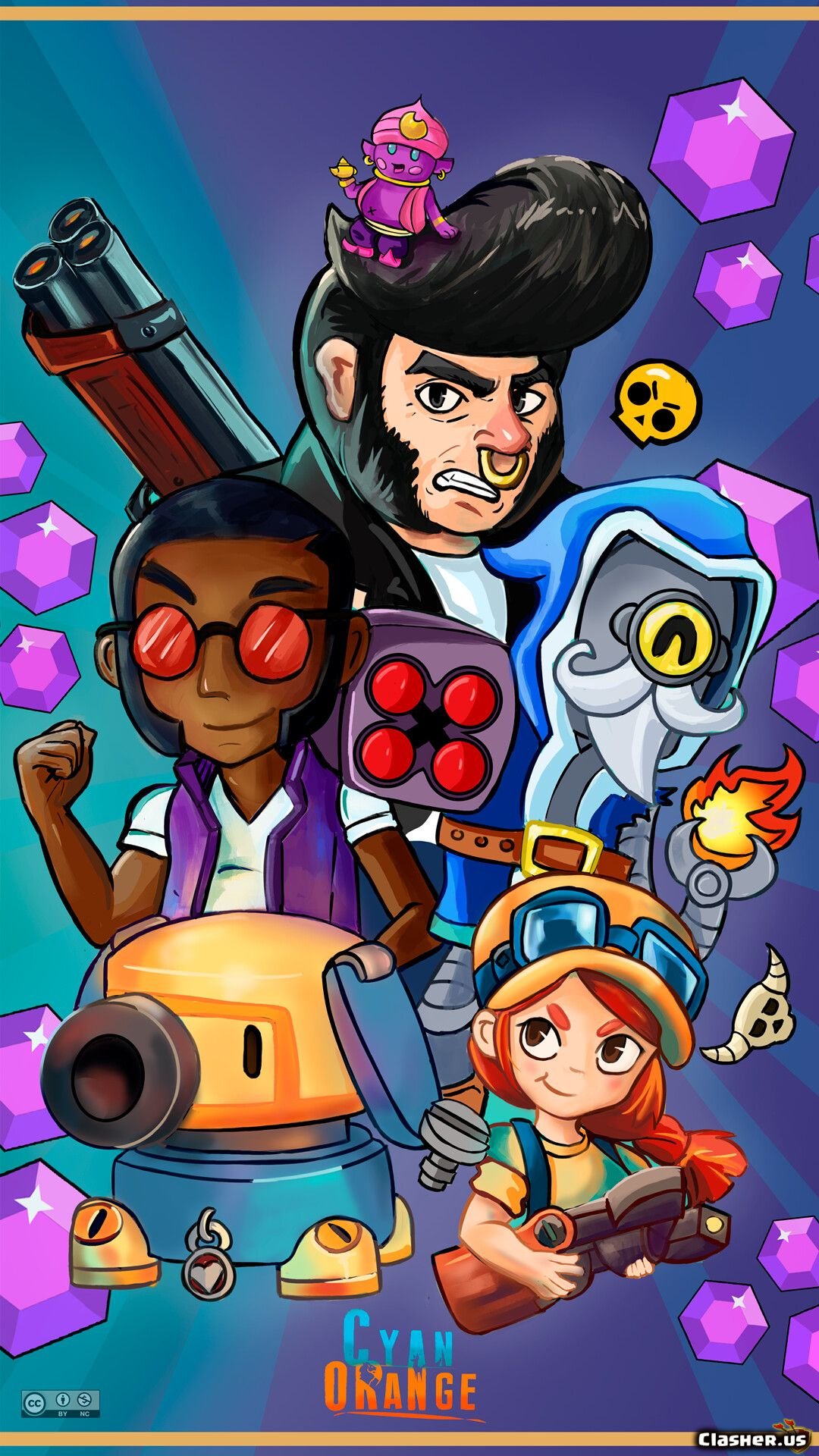 Personaggi Brawl Stars gruppo, 1080x1920 Verticale, Samsung Galaxy