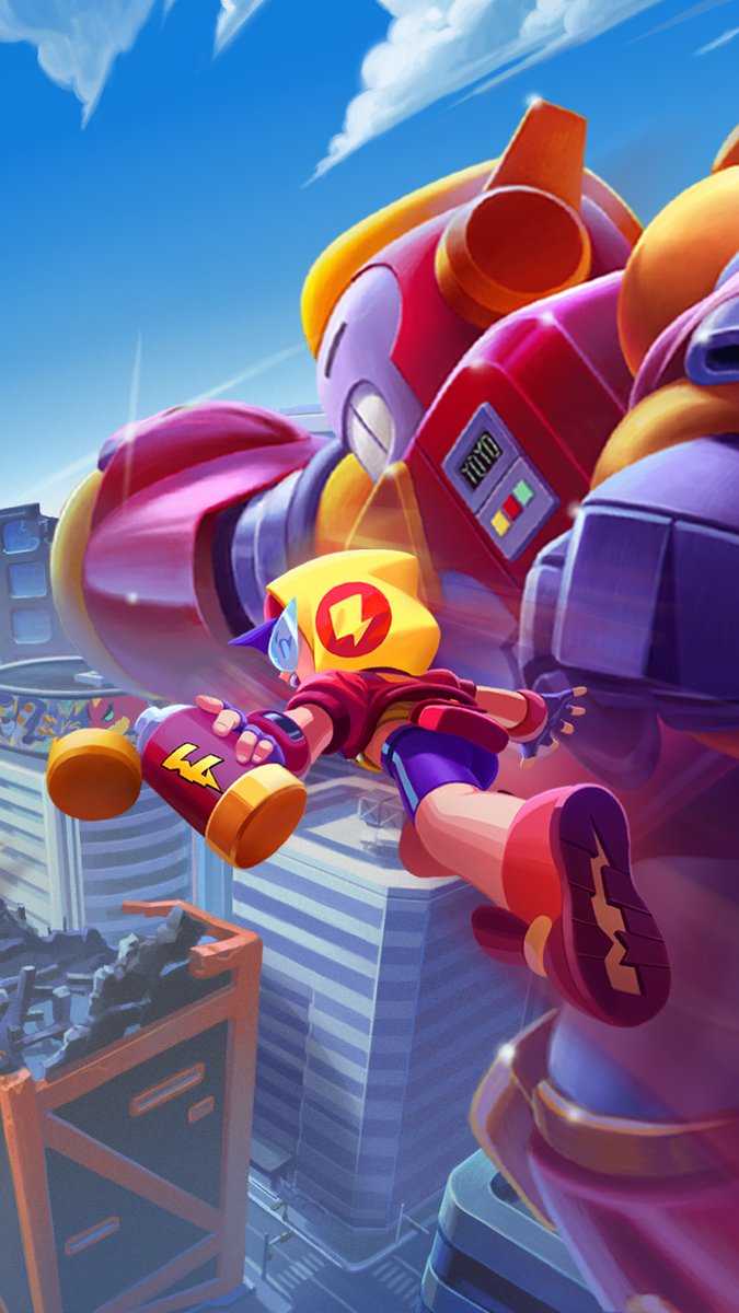 Personaggio Brawl Stars in mech, 675x1200 Verticale, Mobile
