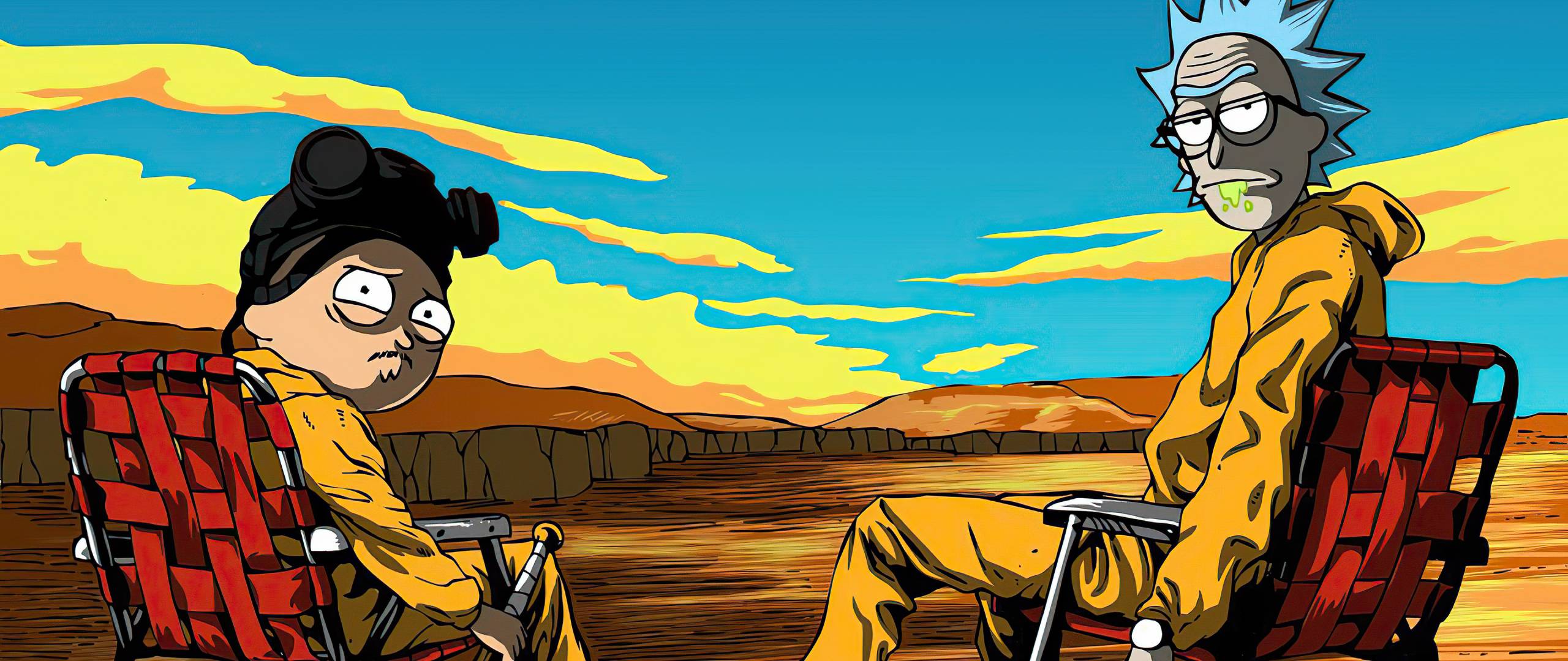 Rick e Morty stile Breaking Bad, 2560x1080 Panoramico, Dual Screen