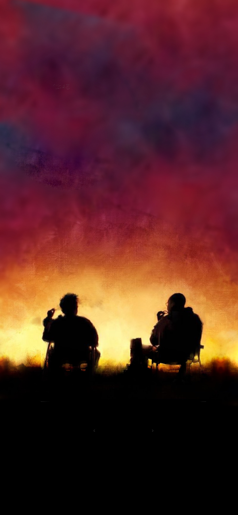 Silhouette due personaggi tramonto, 828x1792 Verticale, iPhone