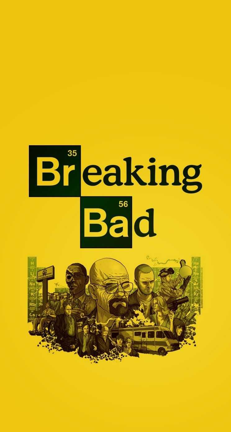 Logo Breaking Bad sfondo giallo, 744x1392 Full HD Verticale, Smartphone