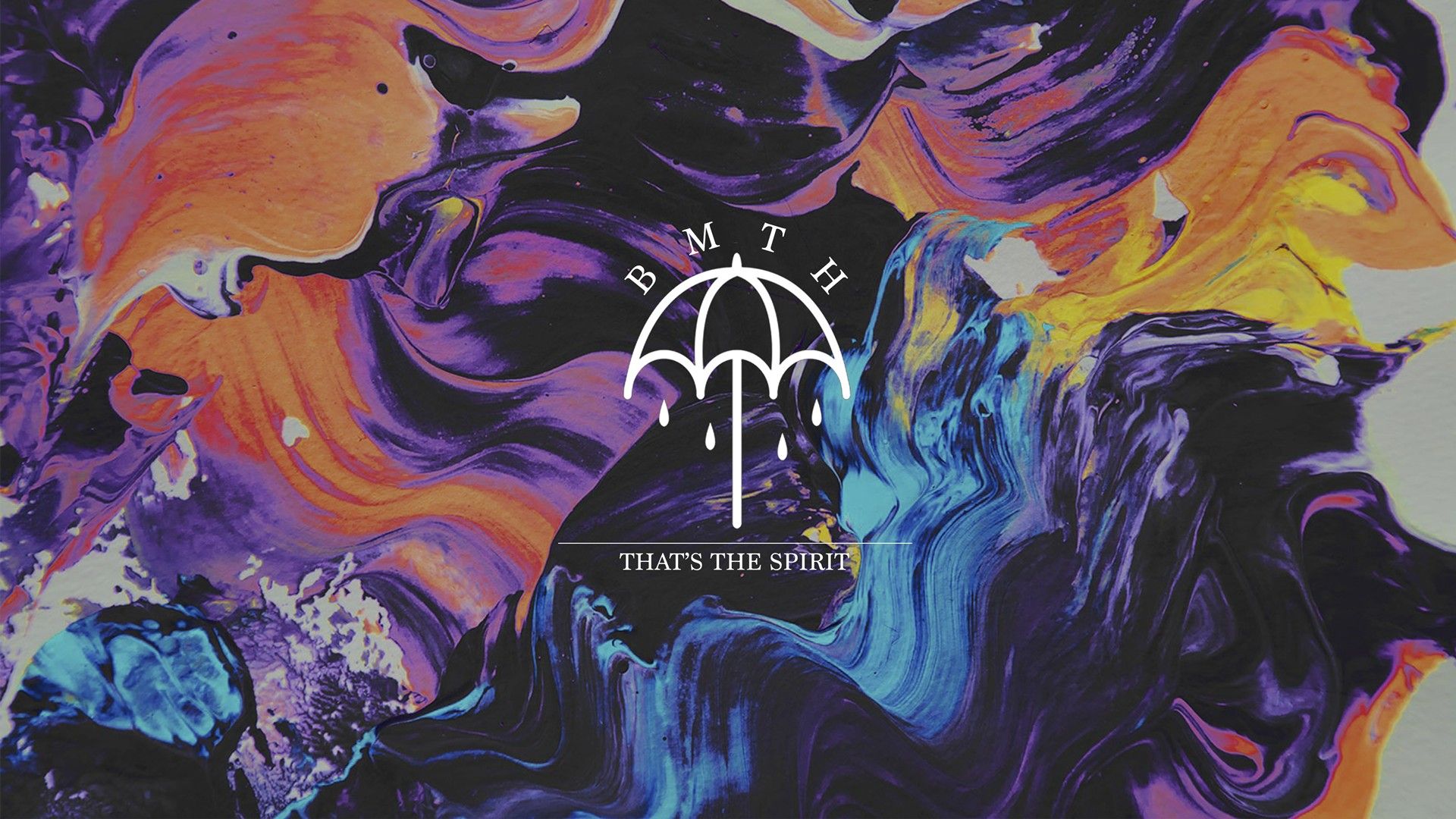 Logo BMTH ombrello, vernice colorata, 1920x1080 Full HD, Laptop
