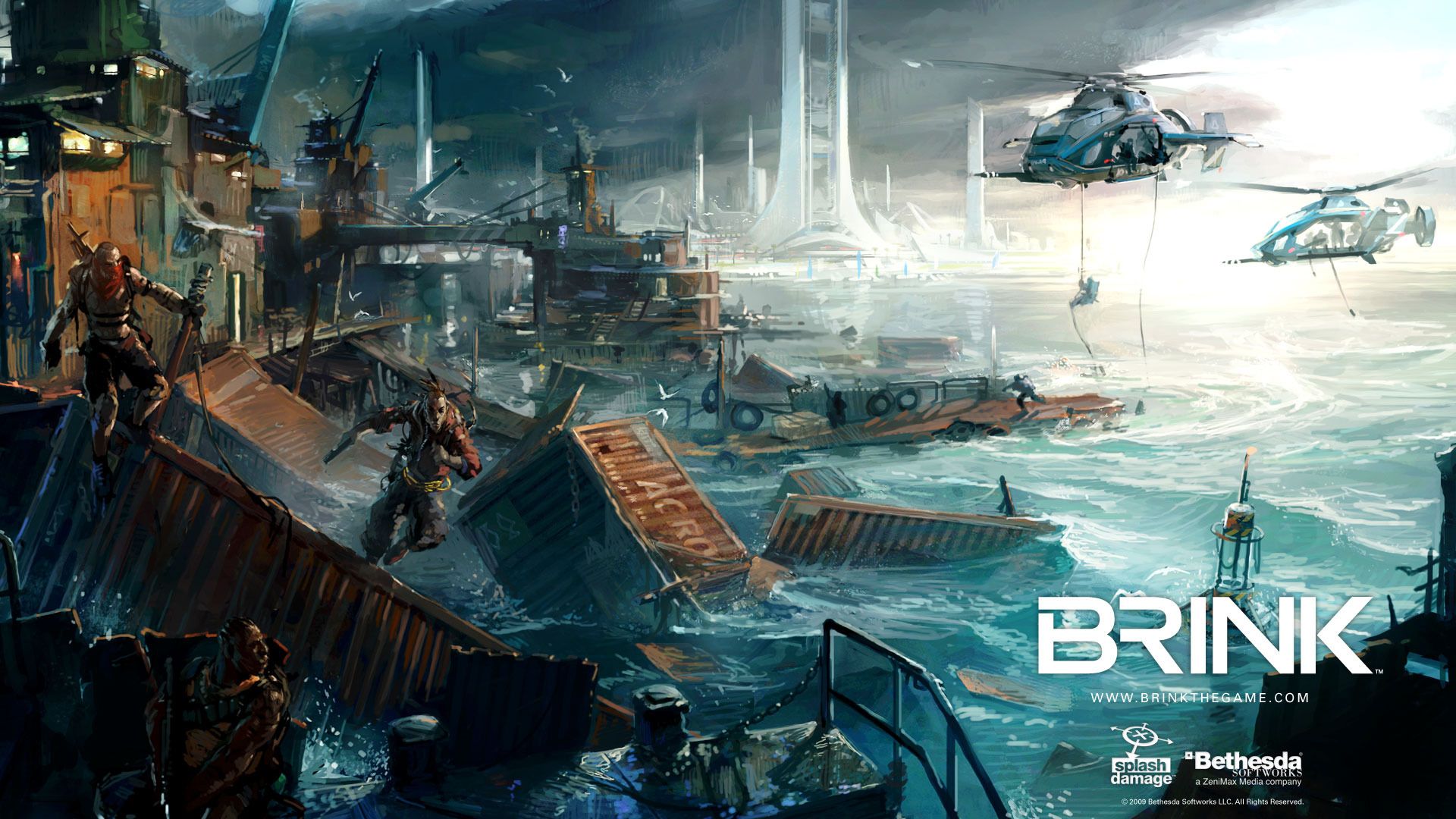 Brink città inondata futuristica, 1920x1080 1080p, Desktop