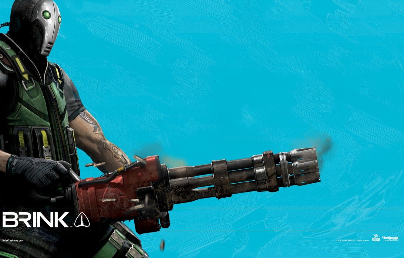 Brink personaggio con mitragliatrice, 1332x850 720p, Acer Nitro