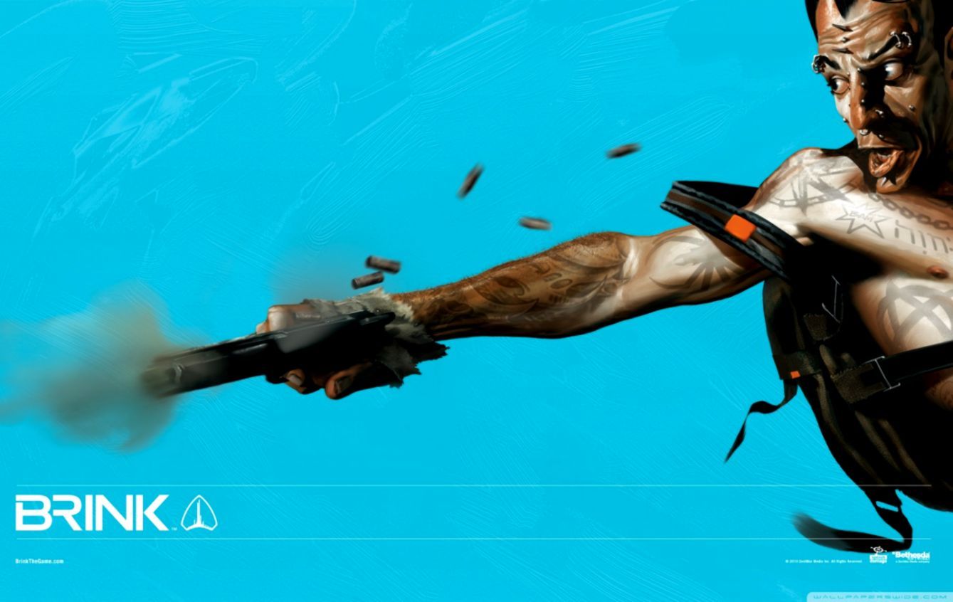 Brink personaggio con pistola, 1339x846 720p, PC