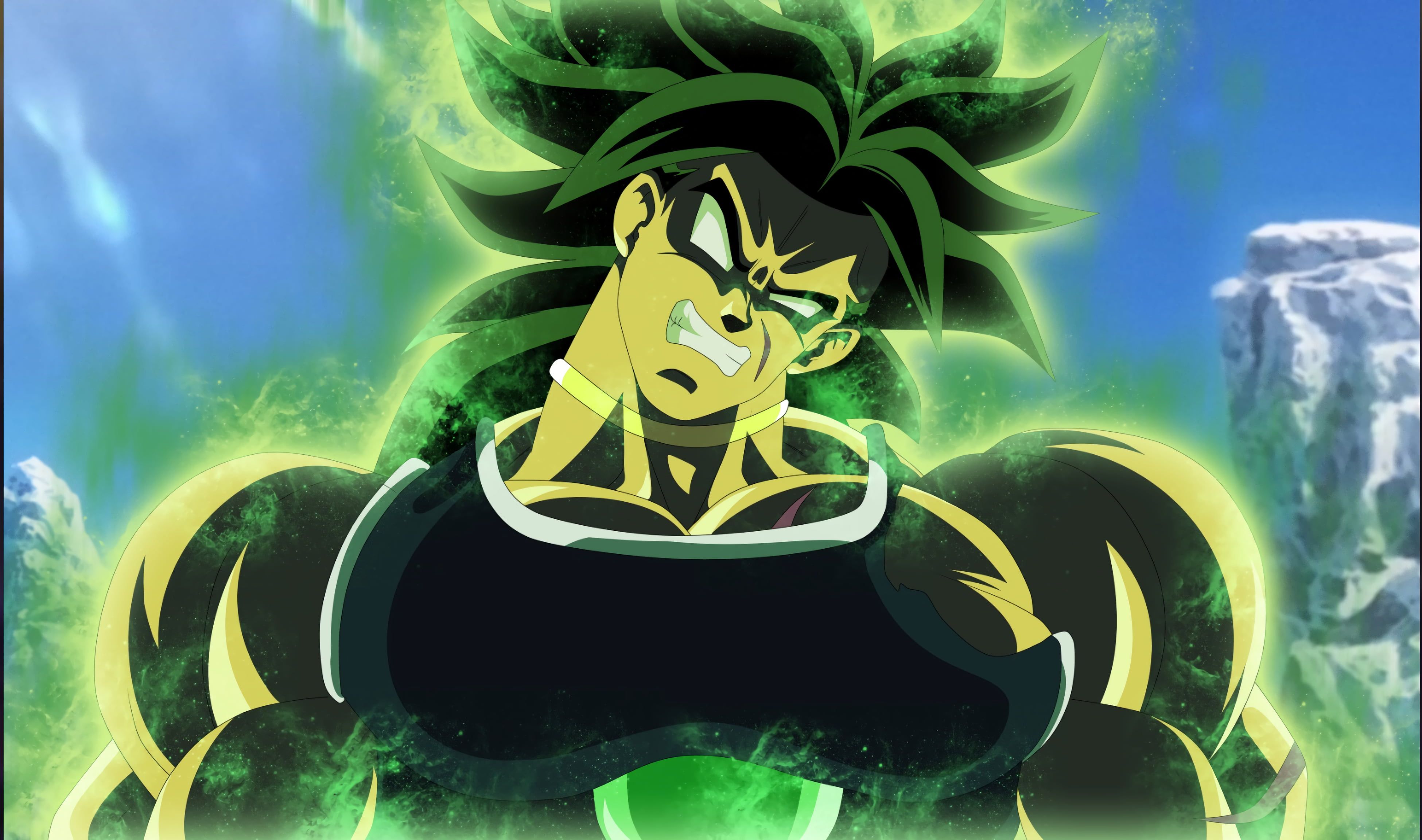 Broly Dragon Ball Super aura verde, 3900x2304 4K, Desktop 4K