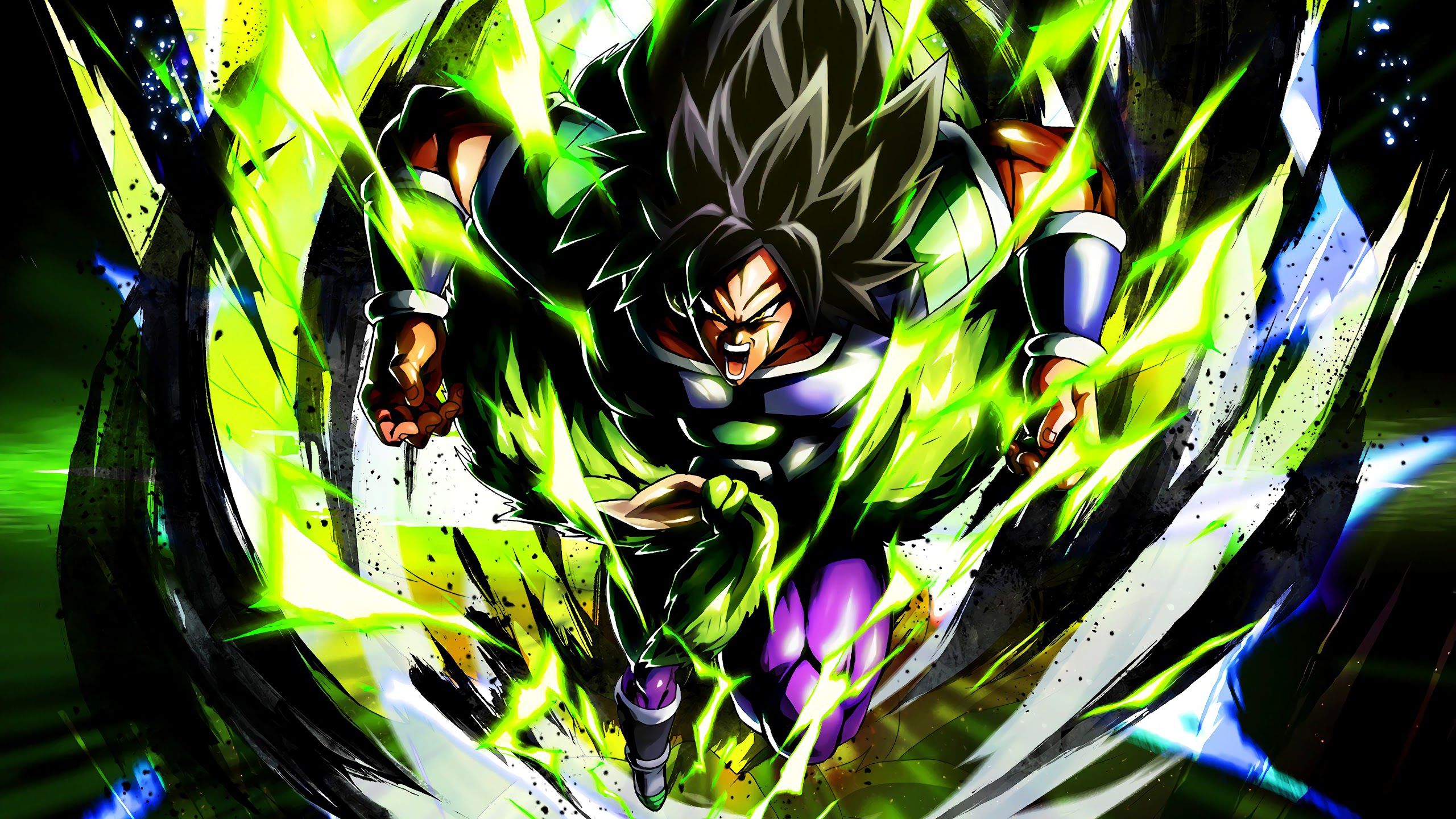 Broly Dragon Ball aura verde, 2560x1440 2K, Desktop