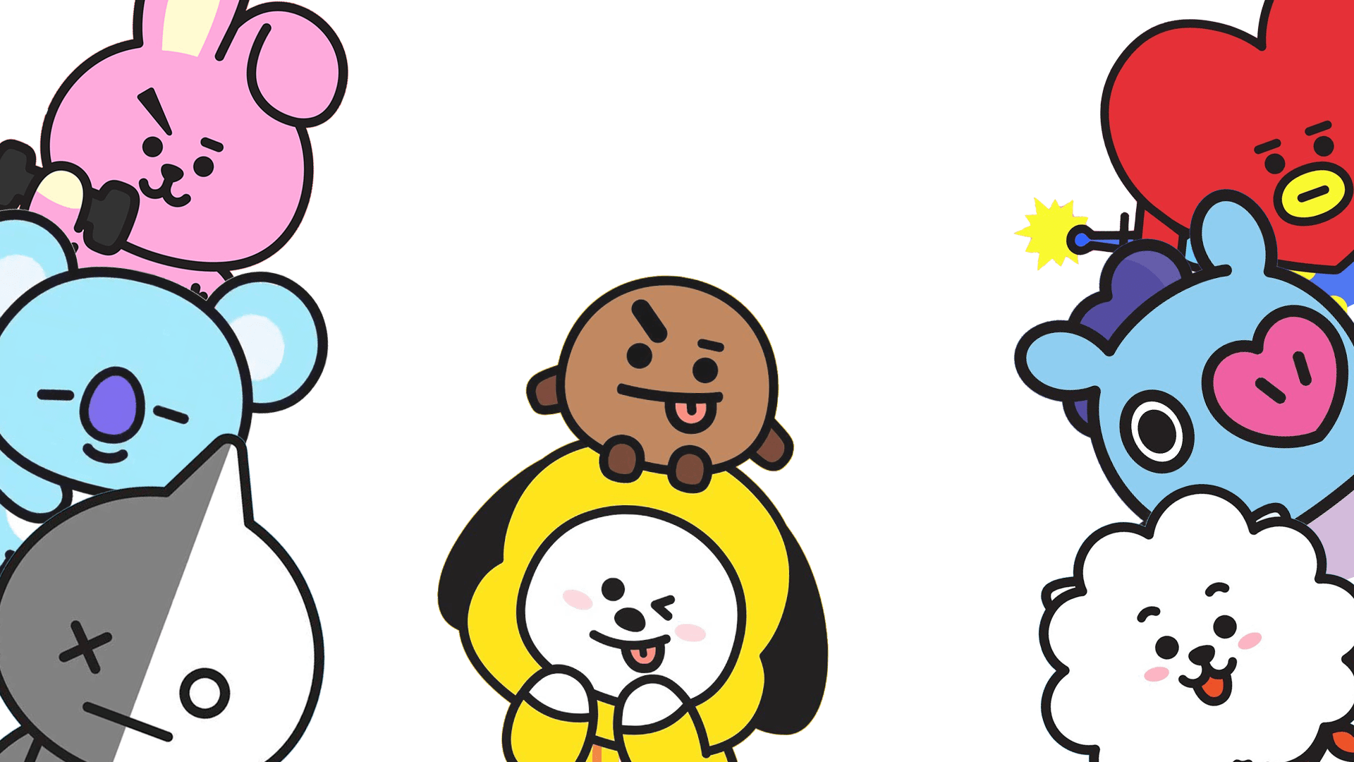 Personaggi BT21 colorati, 1920x1080 Full HD, PC Desktop